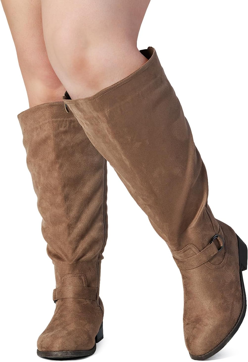 RF ROOM OF FASHION Women's EXTRA WIDE CALF WIDE WIDTH Knee High Riding Boots With Pocket