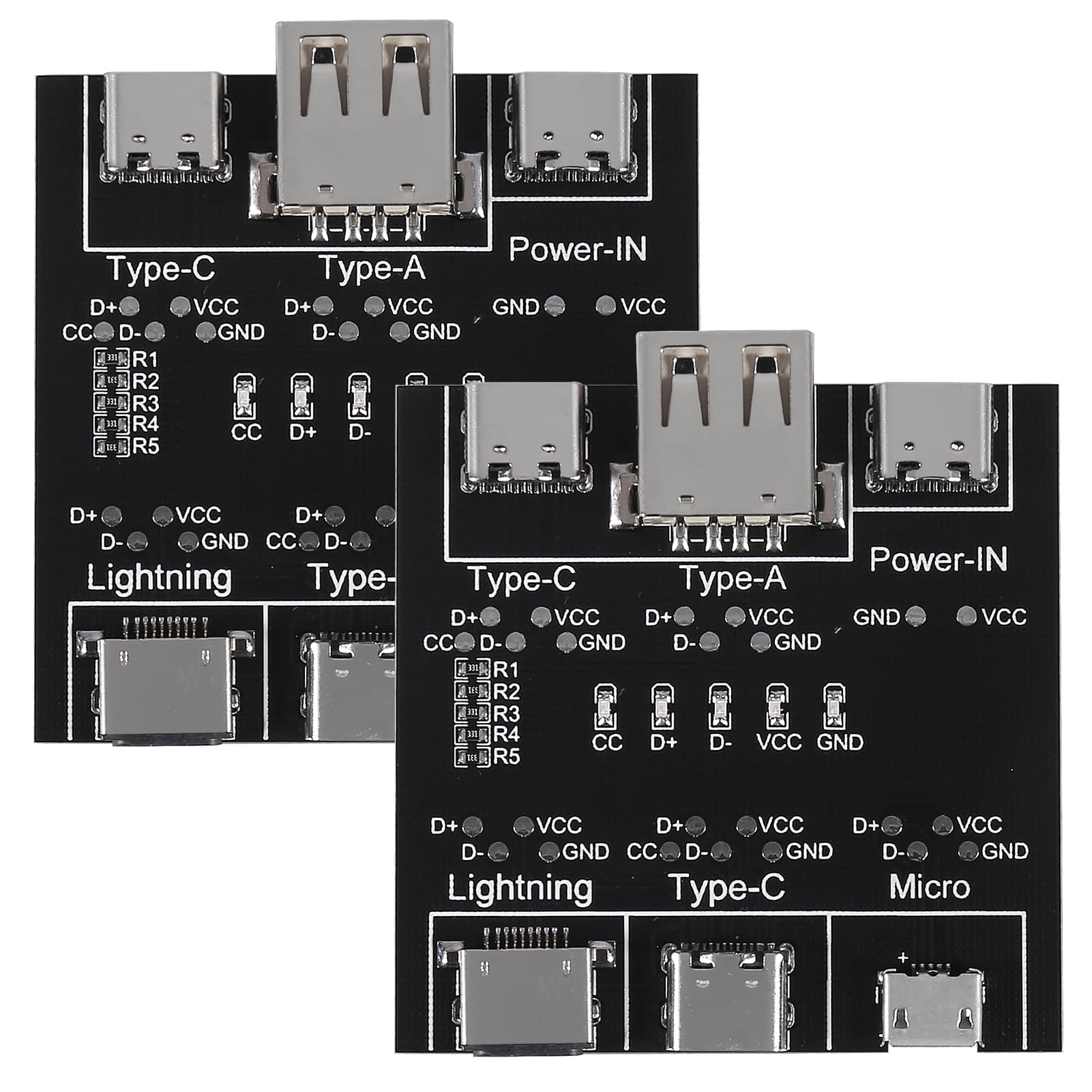 2PACK USB Cable Data Line Test Board USB Cable Checker Data Wire Charging Test Card Type-C Micro