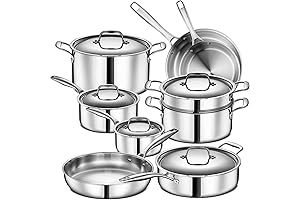 Amazon Basics Ceramic Nonstick Pots and Pans Cookware Set