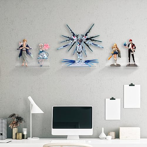 Vista 6 de Estantes flotantes de acrílico, estante de pared transparente de 8 x 6 pulgadas, estantes pequeños para plantas, soporte de exhibición de fotos y 8