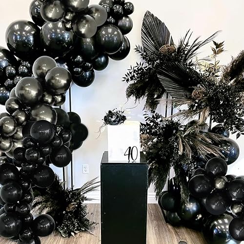 Miniatura 3 de Kit de arco de globos de látex negro y gris oscuro para fiestas de cumpleaños, compromisos de boda, día del padre, graduación, baby shower,