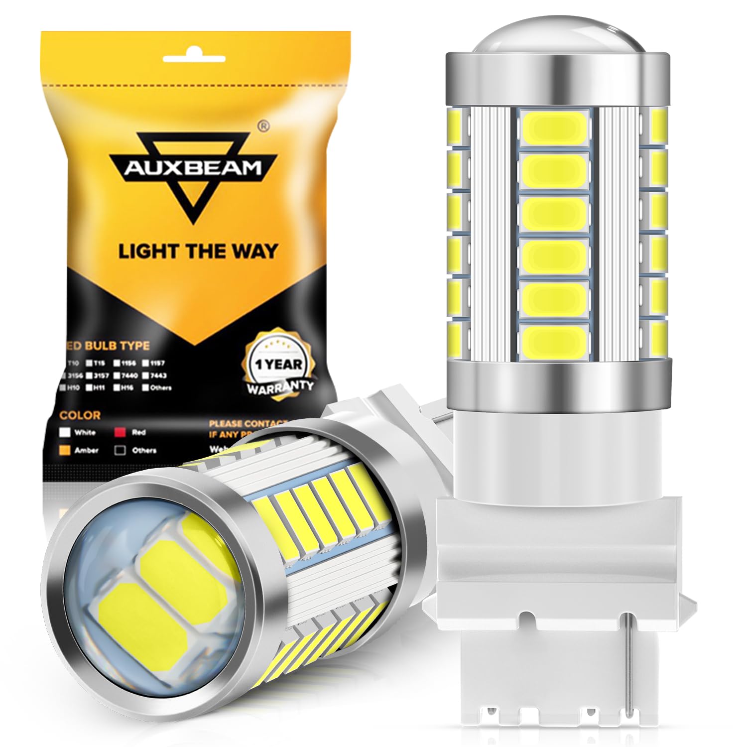 3156 T25 P27W LED Bulbs, 6500K White, Super Bright LED Turn Signal Backup Direction Blinker Lights for Cars Trucks Motorcycles, 3030-SMD 12V, May Need Resistors