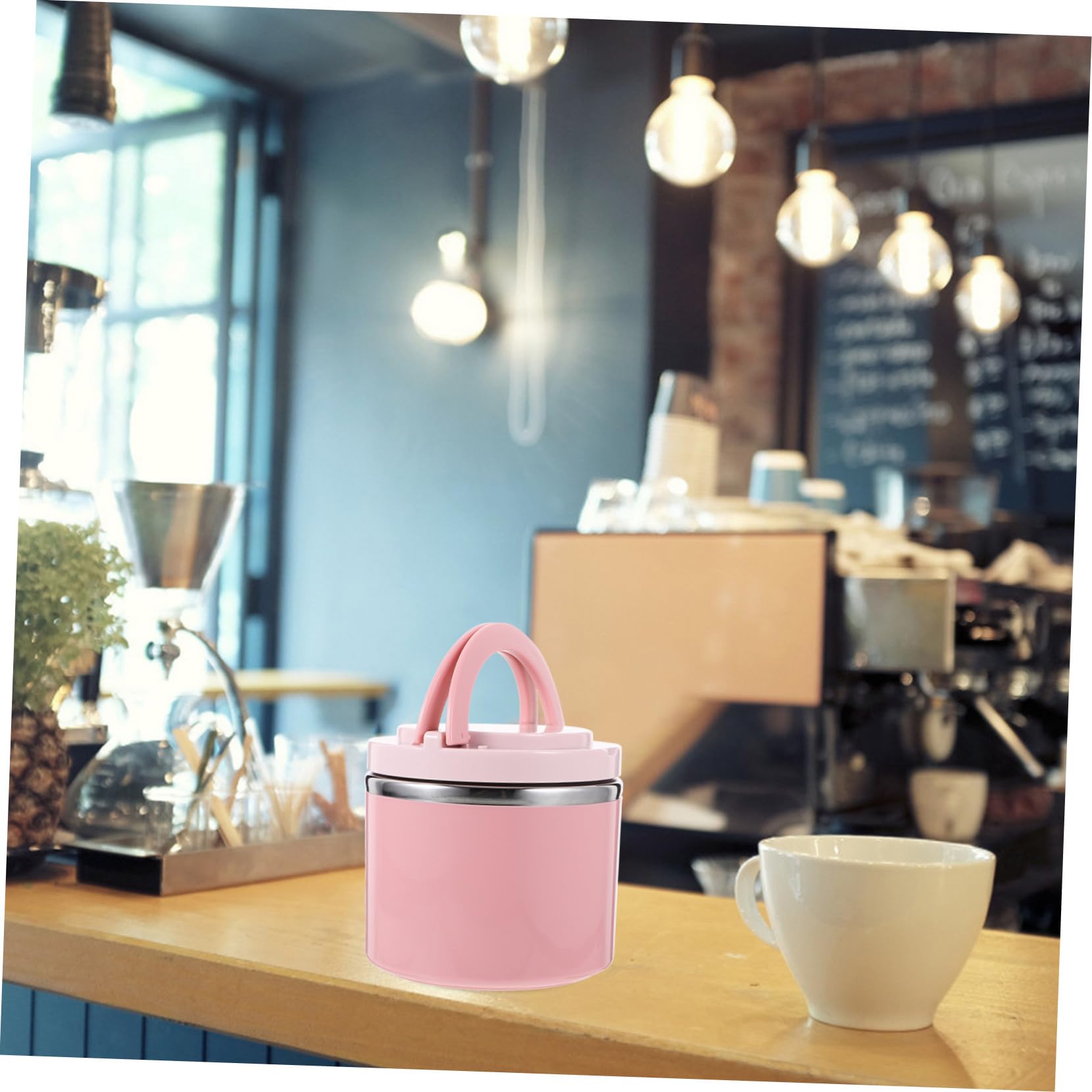 Contenitore Pranzo Acciaio Inossidabile 1000ml Rosa Antiriflusso