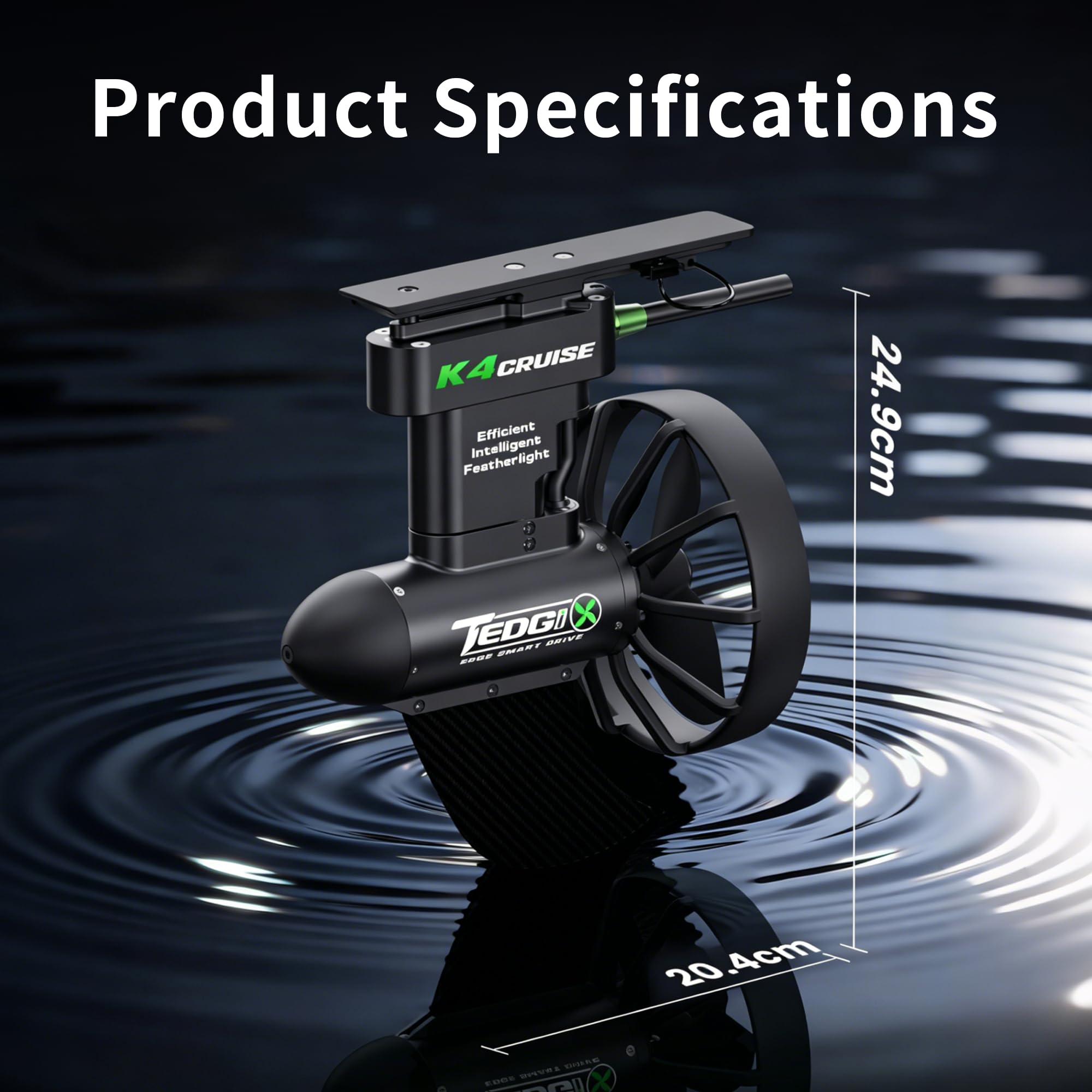Moteur Tedgix K4C pour SUP et Kayak, 400W sans balais propulseur sous-marin télécommande sans fil avec batterie étanche B8, ailerons électriques pour planche à pagaie, aileron de boost pour canoë et
