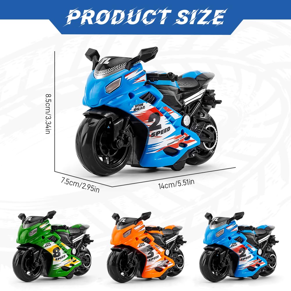 FCXVXCL Motorbike Toys 3PCS Highly Simulation Motorbike Model Motorcycles Toy for Kids Motorcycle Alloy Collection Hobby Gift Racing Model Decoration Friction Powered Vehicle - Image 2