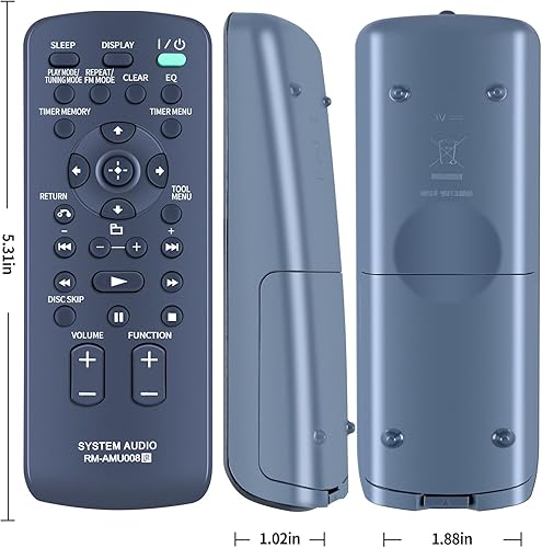 Miniatura 7 de PZL RM-AMU008 Control remoto de repuesto para Sony Compact Mini Hi-Fi Componente Disco Receptor Estéreo Sistema LBT-ZT4 MHC-EC98P HCD-ZT4 HCD-ZX66i