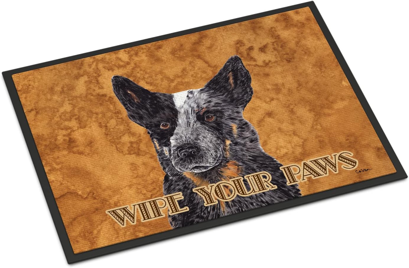 Caroline's Treasures SC9141JMAT Australian Cattle Dog Wipe Your Paws Doormat 24x36 Front Door Mat Indoor Outdoor Rugs for Entryway, Non Slip Washable Low Pile, 24H X 36W