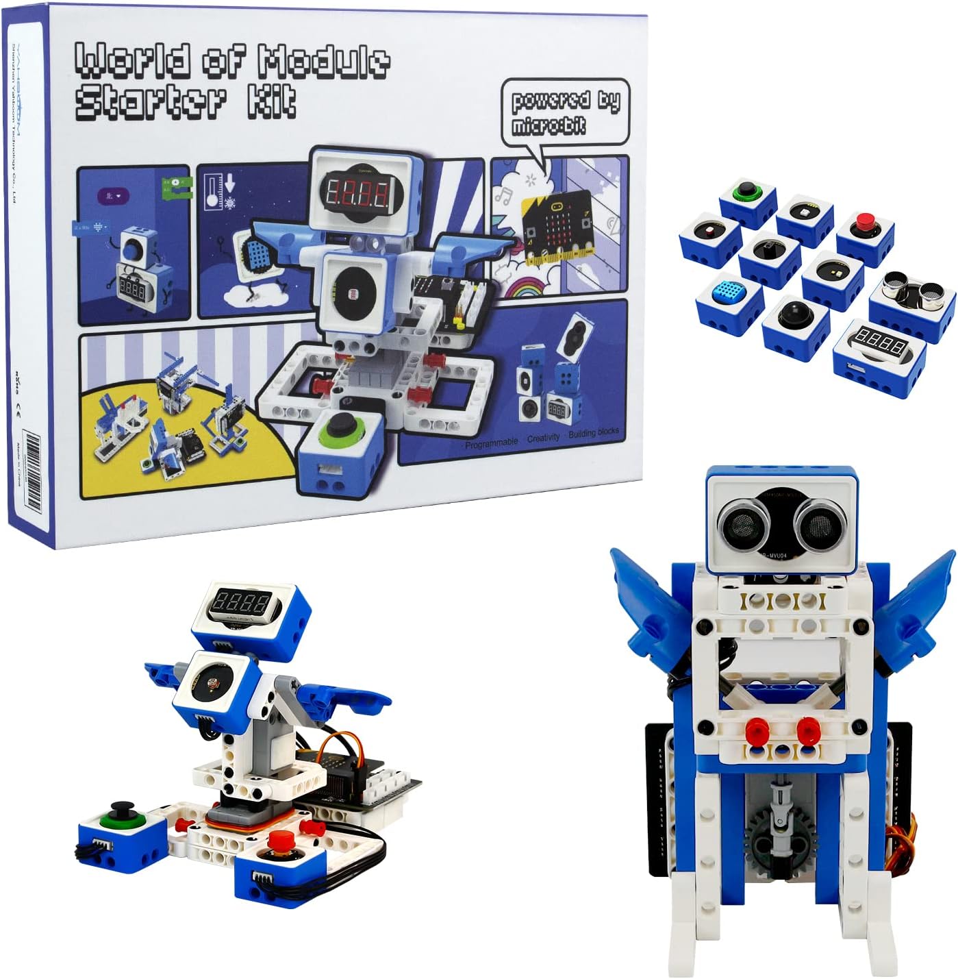 Yahboom BBC Microbit World of Module Programmable Sensor Kit Robotics Building Block Starter kit,STEM Coding for Kids(Microbit Not Incloided)