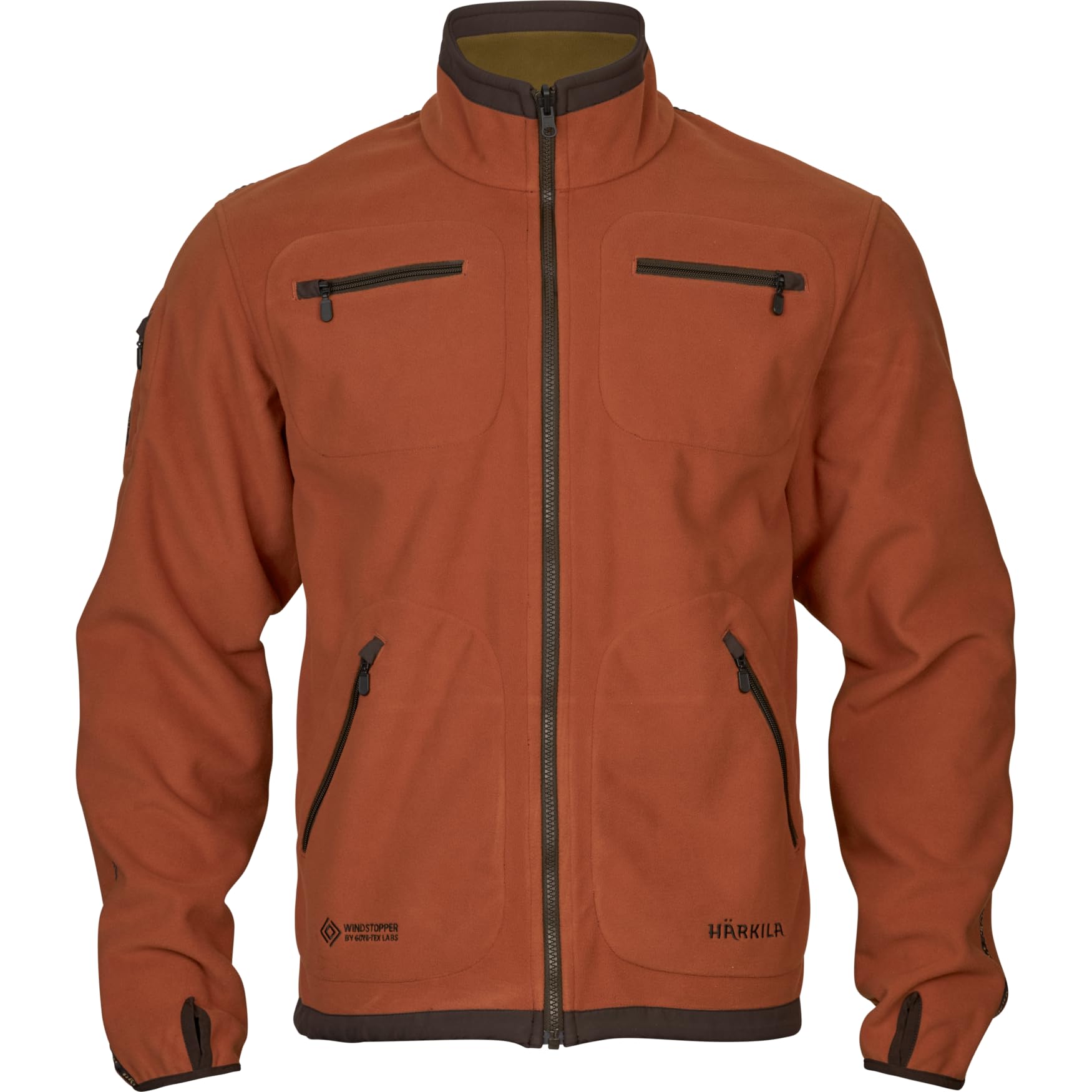 Härkila | Kamko Fleecejacke | Professionelle Jagd Kleidung & Jagd Zubehör | Skandinavische Qualität Made to Last | Farbe: Dark Olive/Arabian Spice, M