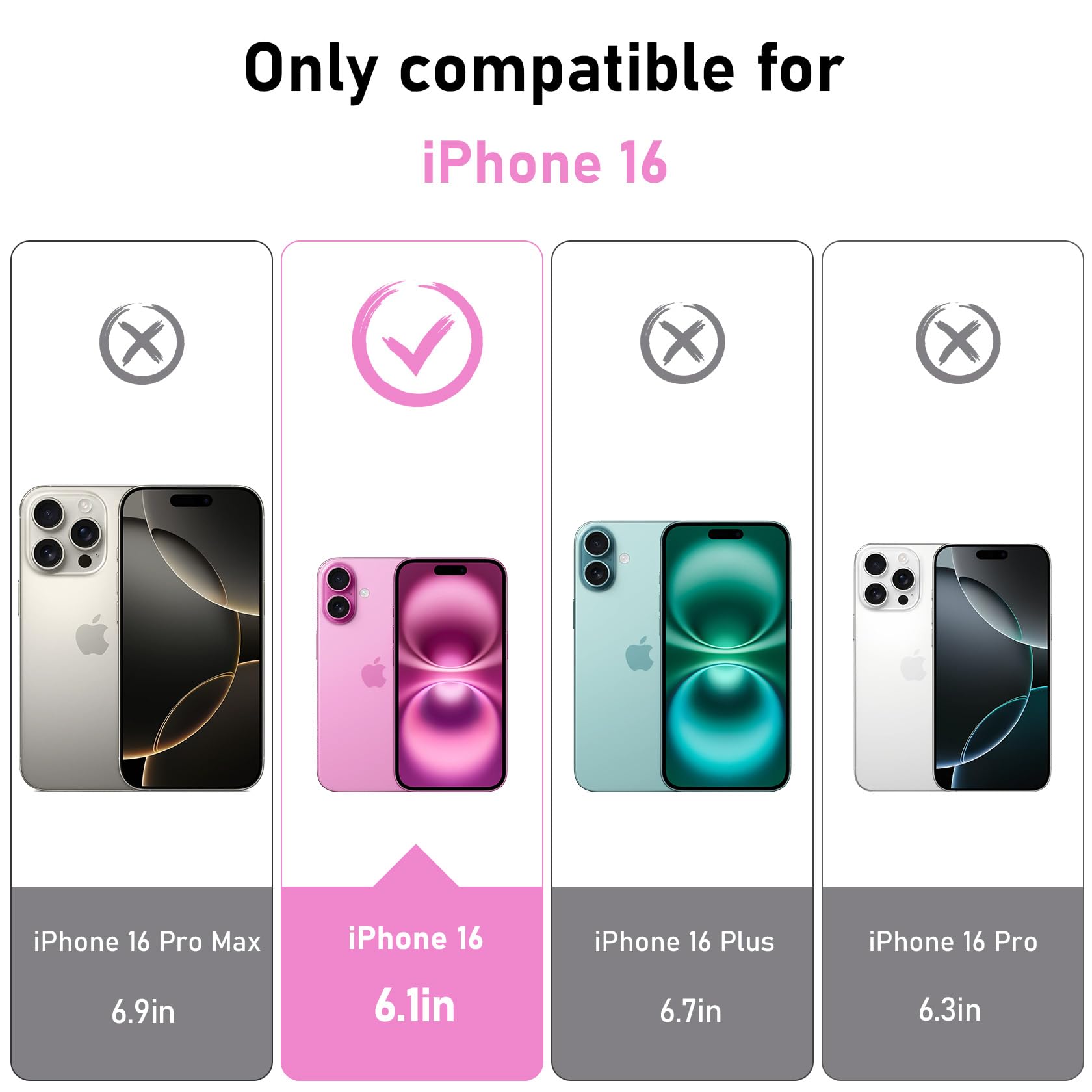 YisrLery Magnetica Cover Compatibile con iPhone 16 con 2 Vetro Temperato e 2 Vetro Fotocamera, Compatibile MagSafe Hard PC Anti-Graffio Protettiva Case Antiurto Bumper TPU Custodia 6.1" (Trasparente)