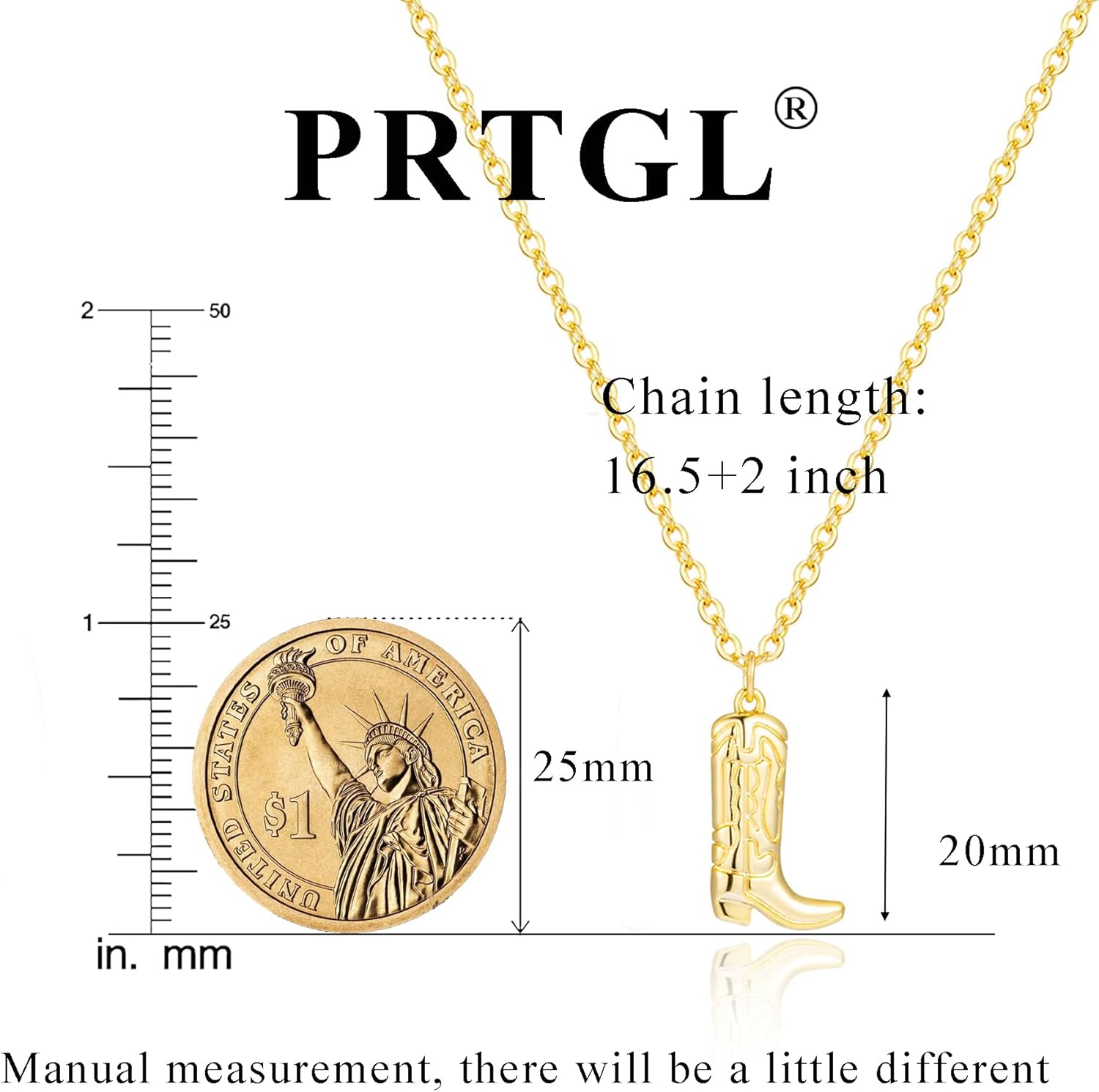 Dainty Gold Necklace: 14k Gold Plated Dianty Boots Bow Sun Moon Horse Evil Eye Conch Seahorse Necklace for Women 16.5"+2" - Image 6