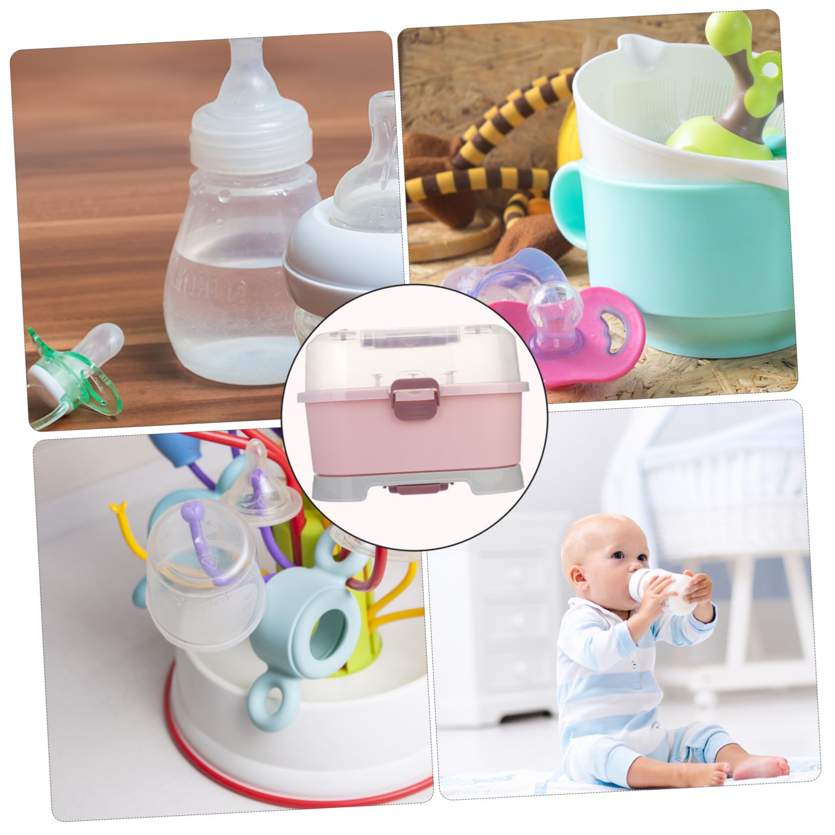 Aufbewahrungsbox Stauraum Pp Babyflaschen mit aus Große Gutem Verschluss Ausreichend Praktischer Babyflaschen Organizer und Zuhause und Unterwegs