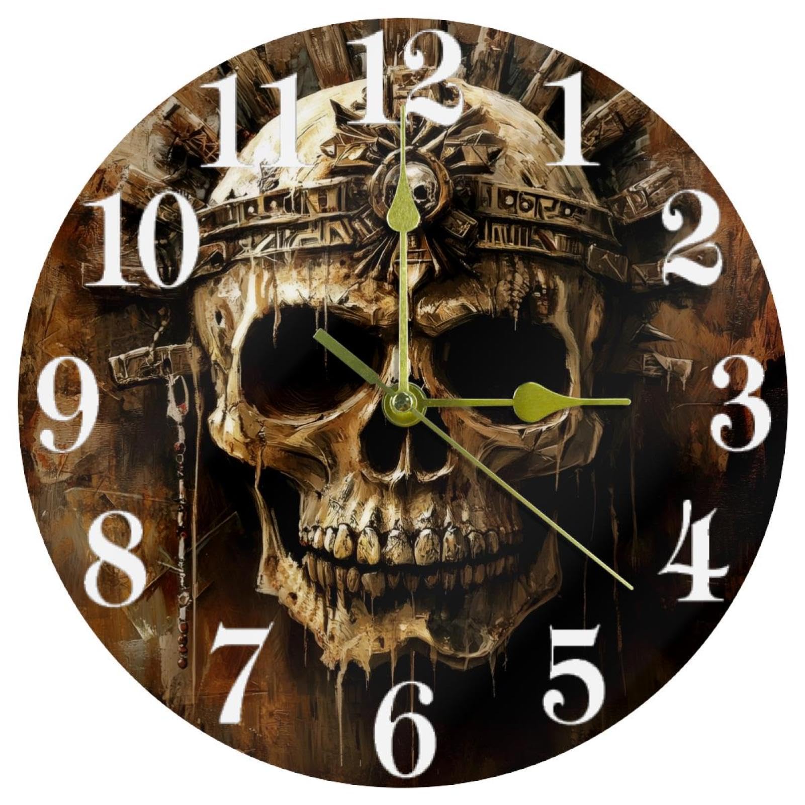 Horloge murale crâne de pirate ronde idée cadeau originale pour chambre et bureau