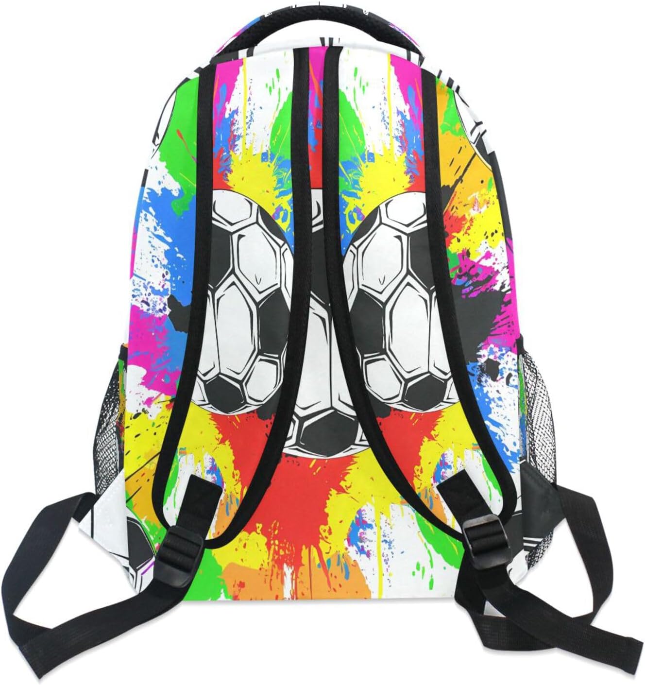 AUUXVA Rainbow Sport Soccer Ball Backpack Travel School Shoulder Bag for Kids Boys Girls Women Men