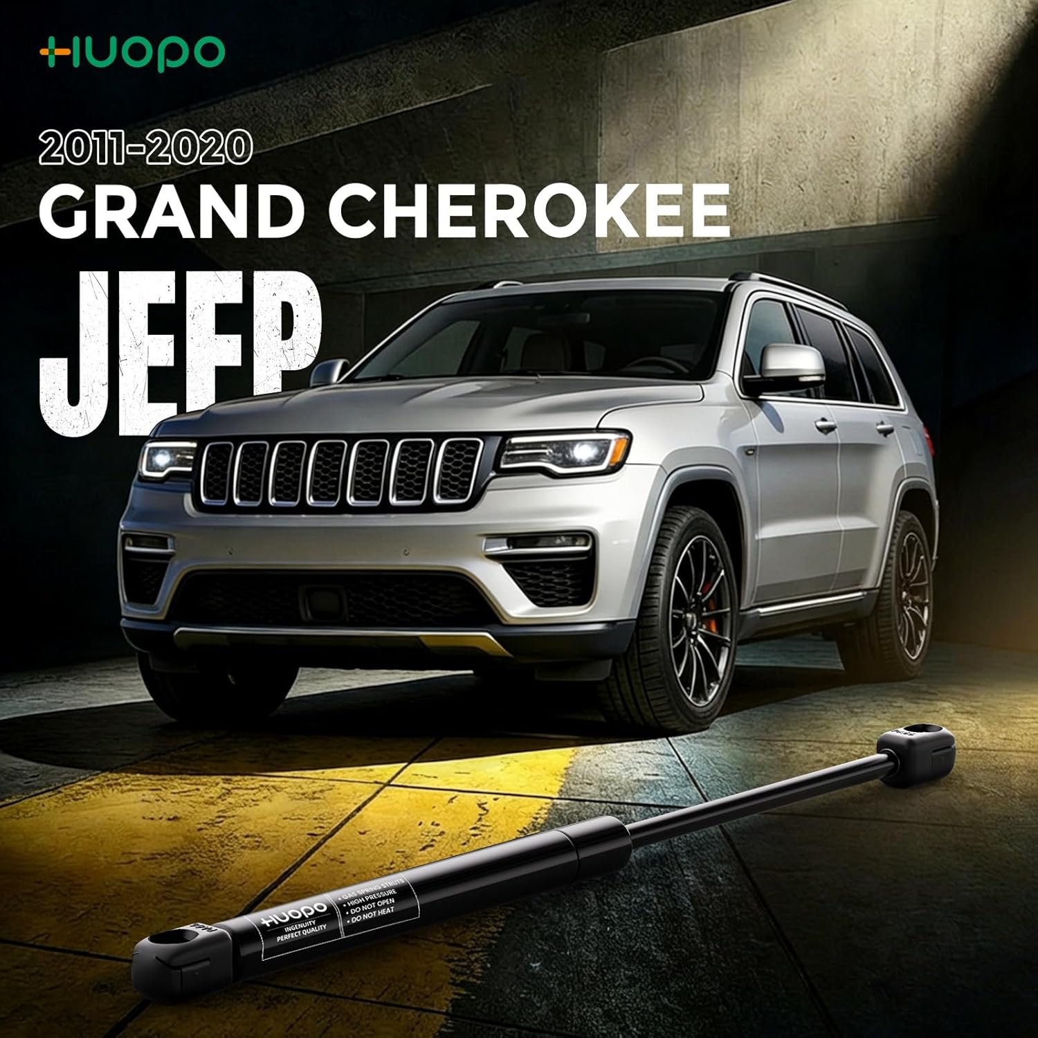 HUOPO 55113748aa Hood Strut for Jeep Grand Cherokee 2011-2020, Hood Shock Lift Support for Dodge Durango 2011-2022 with Factory Aluminum Hood, Replacement OEM# 44831-a, 1-Pack