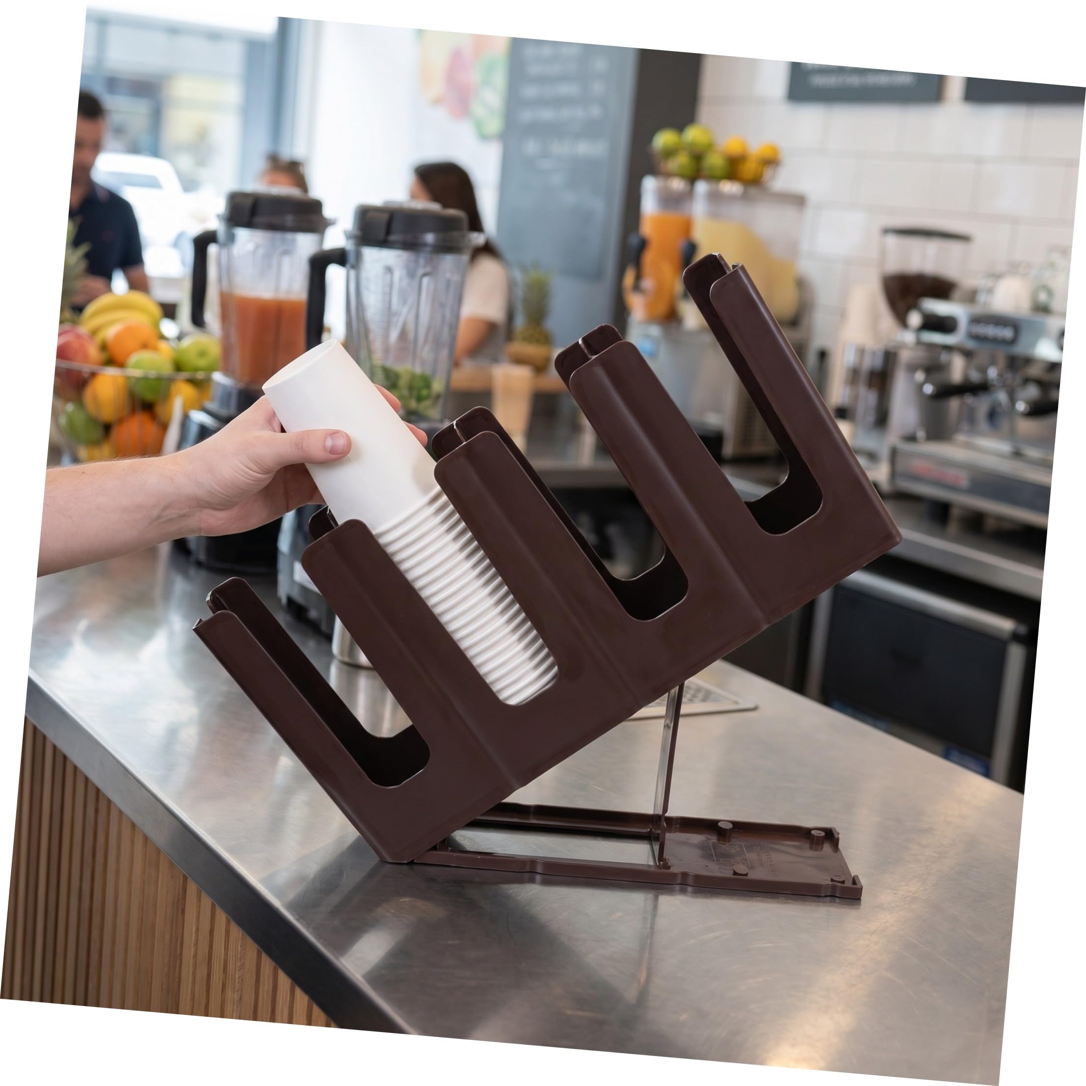 Sosoport Soporte para Tazas de Café de Mostrador con 4 Compartimentos