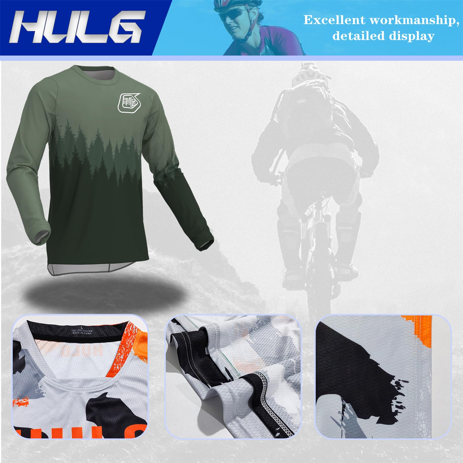 Maglia Da Mountain Bike Da Uomo, Maglia Da Ciclismo Da Uomo, Maglia Da Motocross, Ad Asciugatura Rapida E Traspirante, Adatta Per Mountain Bike/BMX/motocross E Altri Sport
