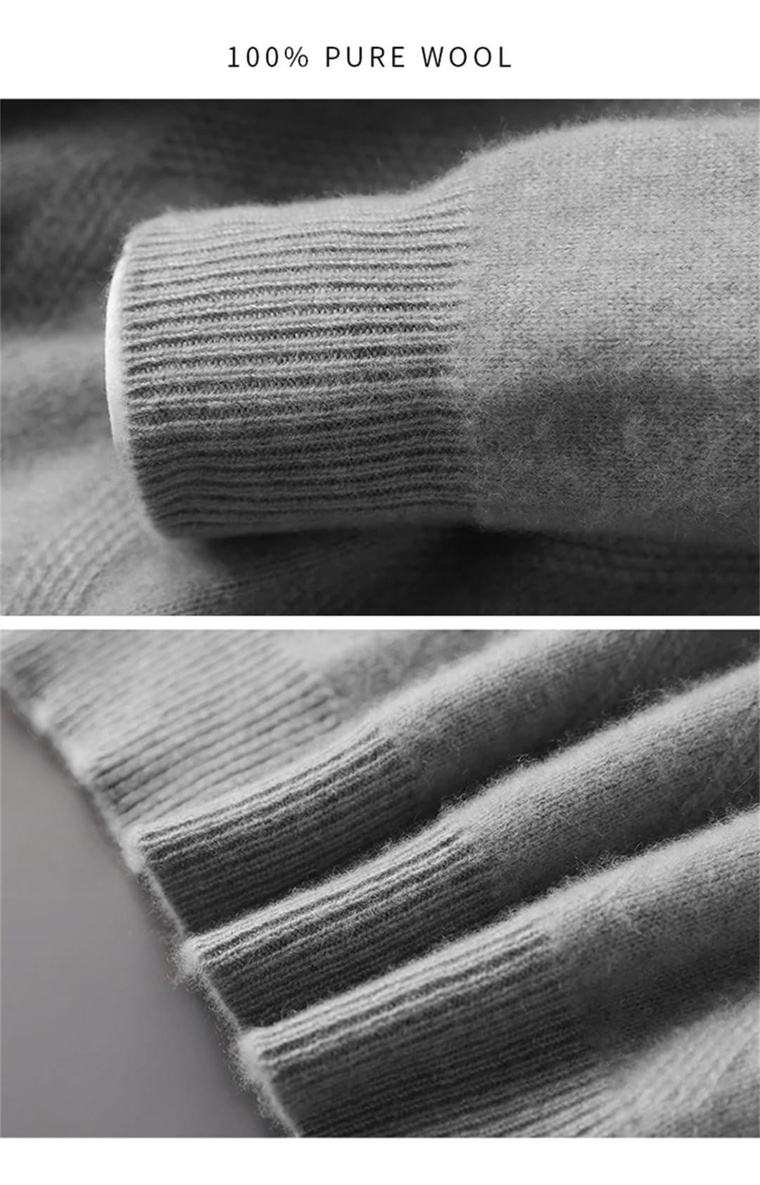 Męski sweter biznesowy w 100% z solidnej wełny, okrągły dekolt, luźny, gruby sweter biznesowy, zimowa dzianinowa koszula.