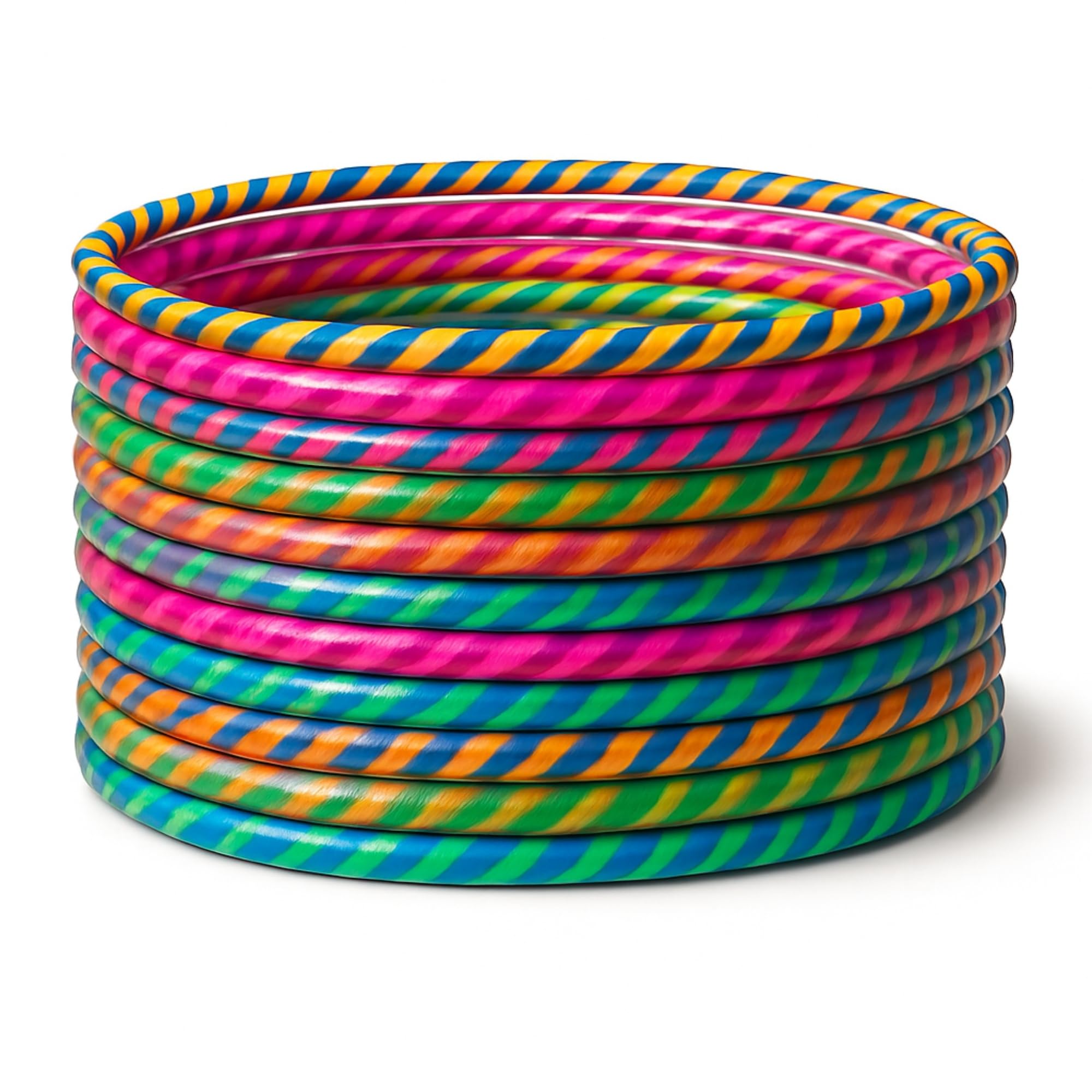 AQS INTERNATIONAL Glitter Fitness Hula Hoop, Multi-Colour Sparkle Waist Hoop, Lightweight Durable Exercise Ring for Adults, Gymnastics, Dance, Cardio & Outdoor Fitness (8, 75cm)