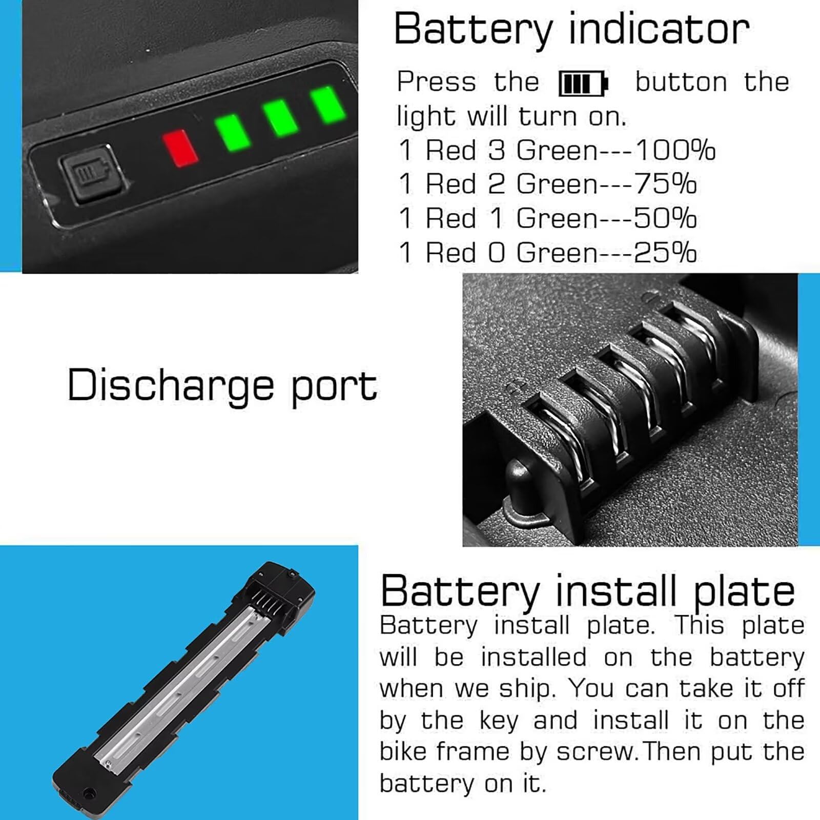 48V Hailong Batterie Lithium-ION 25Ah 1500W pour vélo électrique avec Cellule Samsung5000mAh – Batterie de vélo électrique Lithium-ION pour Moteur 1500W/1200W/1000W/750W/500W