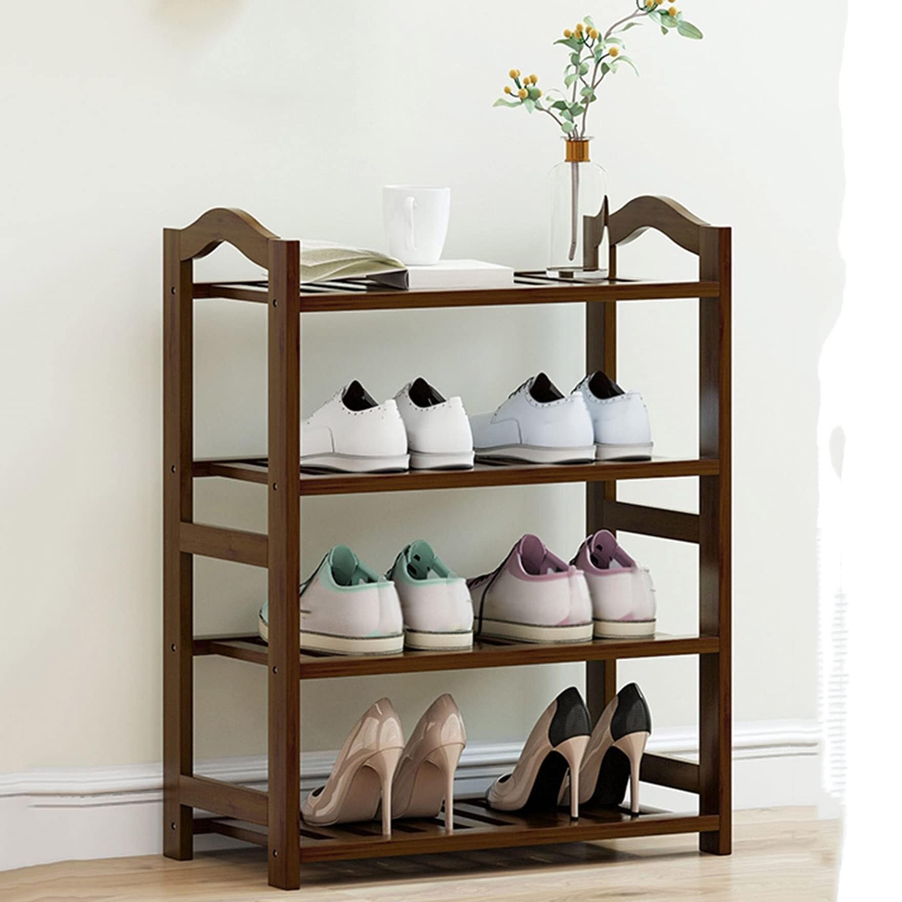 Meuble de rangement pour chaussures en bambou de 70 cm pour libérer l'espace au sol