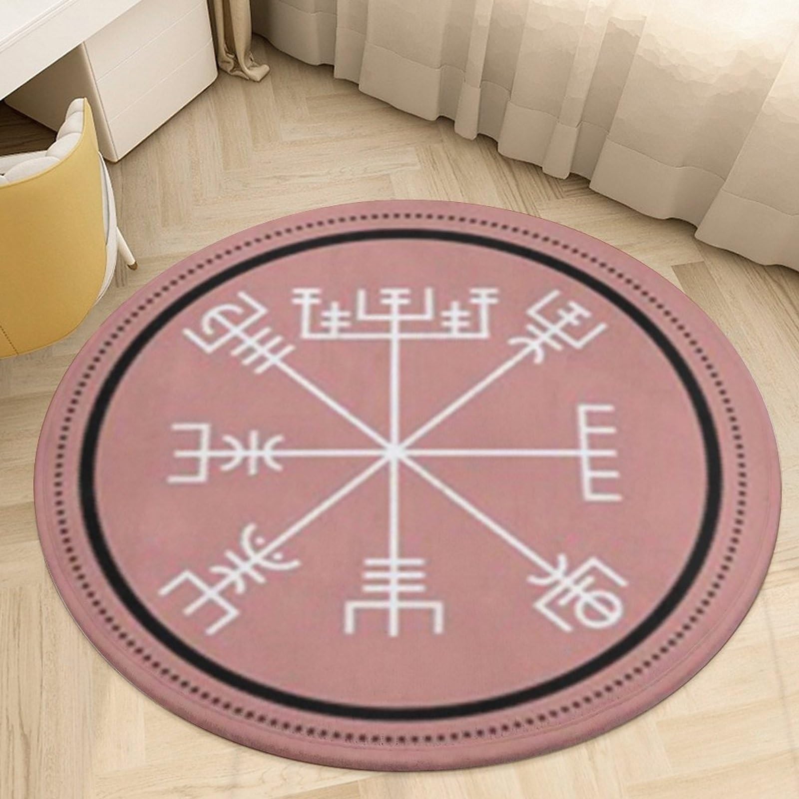 Tapis de sol rond Vegvisir antidérapant et lavable grand confort