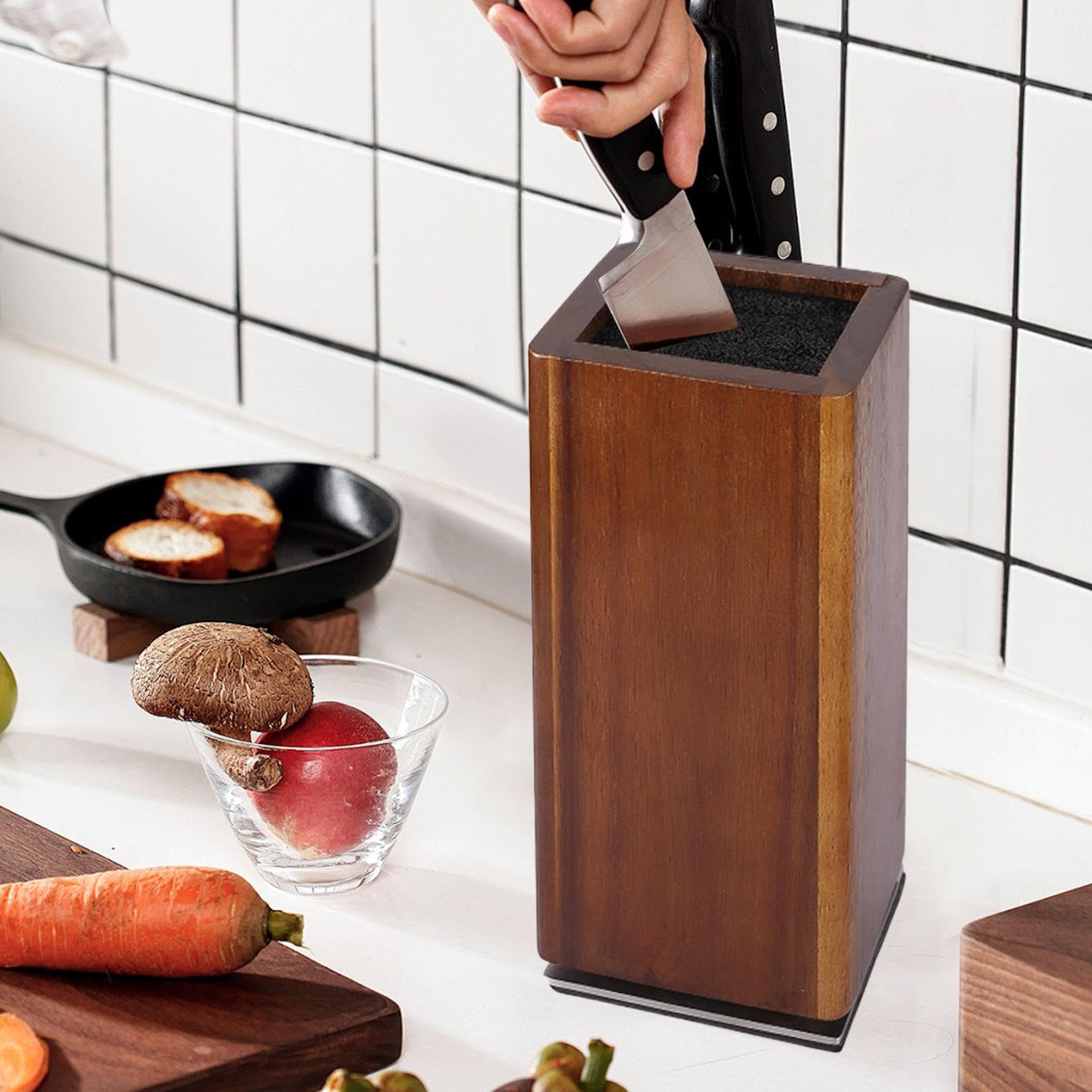 Magnetischer Messerhalter Drehbarer vertikaler Magnet-Holzständer | Holz-Messeraufbewahrung Für Die Küche Für Köche, Kochbegeisterte, Küche, Restaurant, Food Truck, Obstladen, Café, Wohnung,
