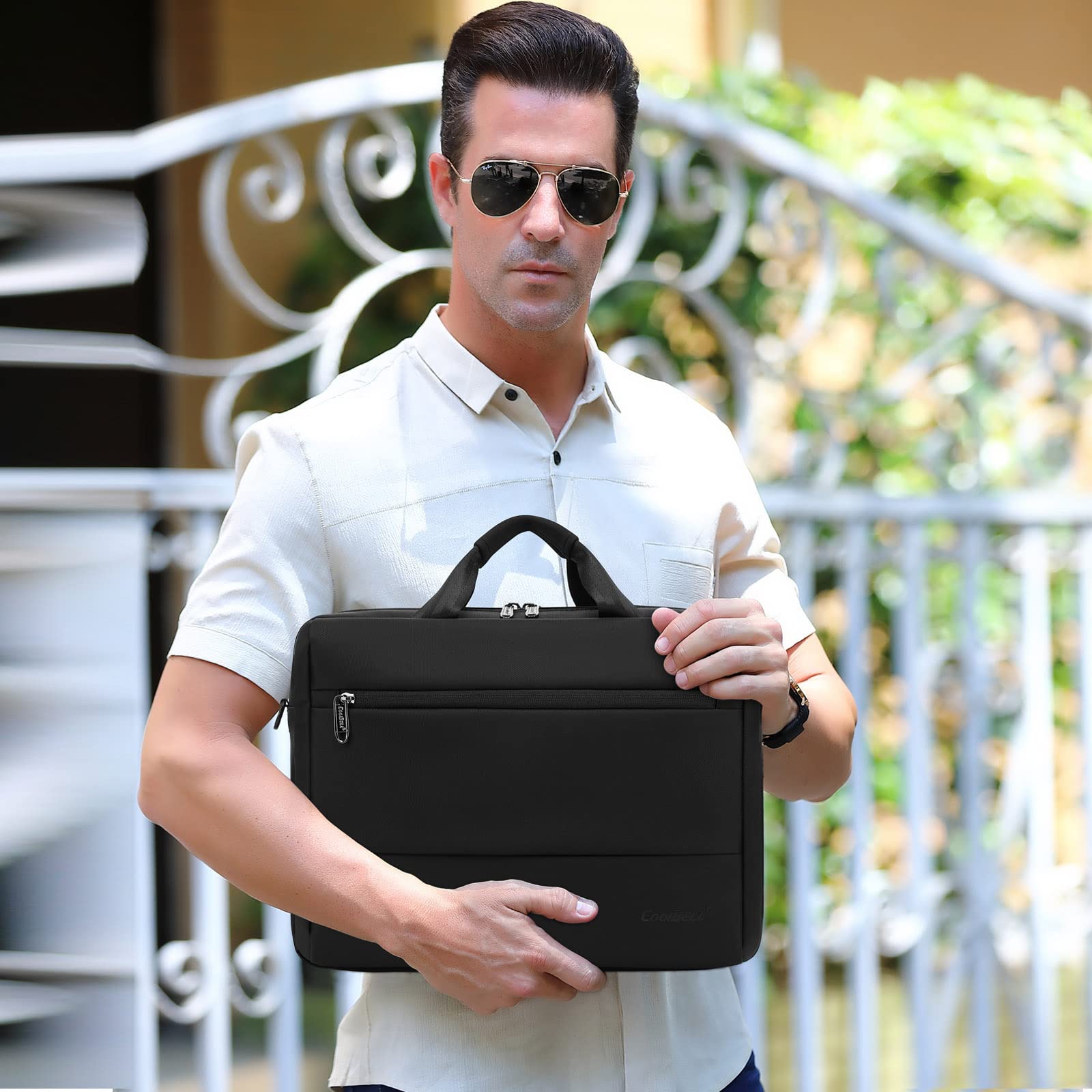 FANDARE Sacoches pour Ordinateur Portable pour 15.6 Pouces Laptop Affaire Sac à Main Sac à Bandoulière Mallette Sacoche Pochette Cartable pour Hommes Collège Cours Travail Voyage