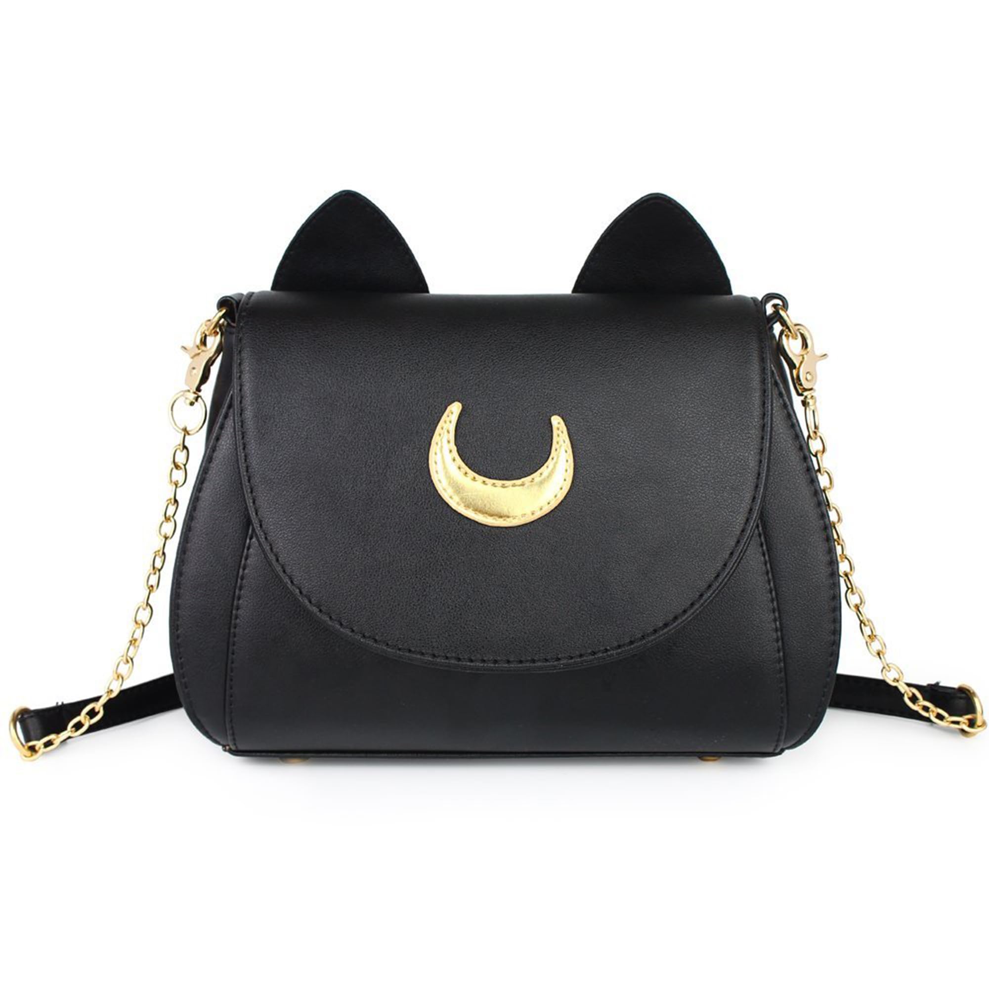 Women's Moon Purses Crossbody Bags Pu Leather Gothic Purse Cat Handbags Girls Black Shoul…