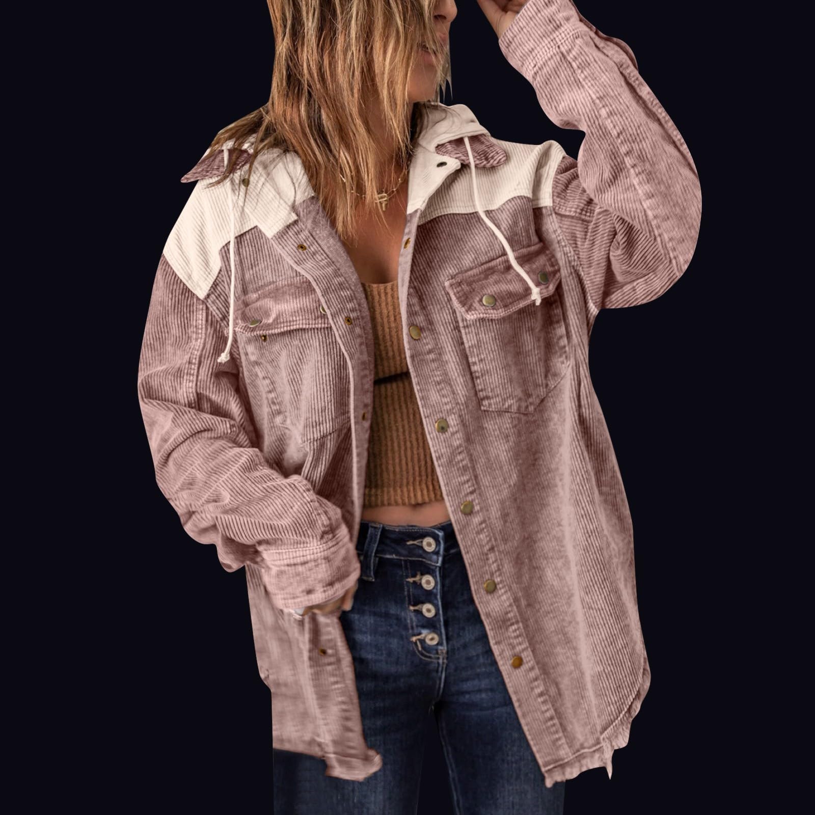 Genérico Cazadoras Vaqueras De Mujer,Chaqueta De AlgodóN De Mezclilla Con Botones De Color SóLido BáSico Para Mujer Con Bolsillos Chaqueta De Mezclilla