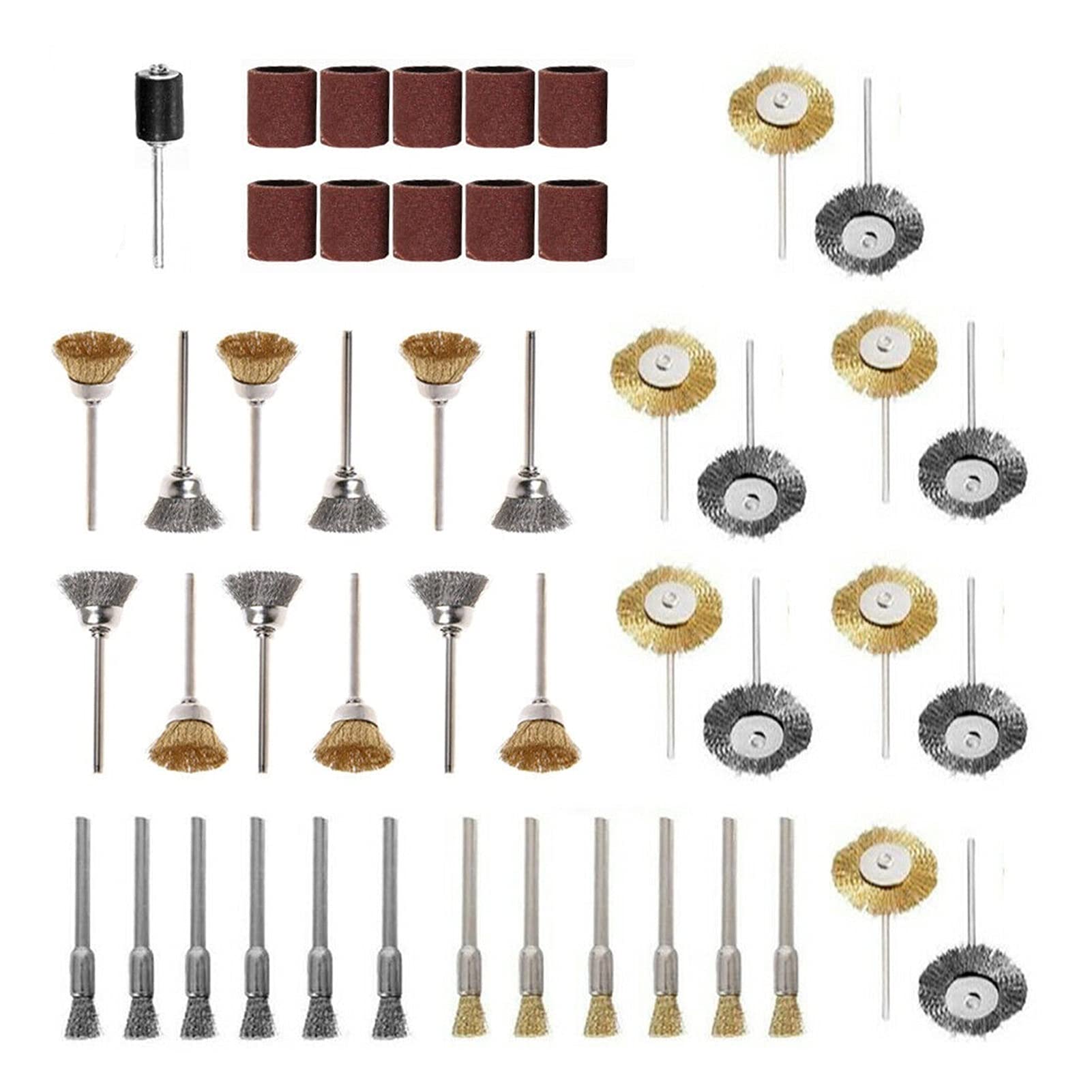 Szczotka druciana T-Shaped Brass Wire Brushes, for Drills Set,47pcs Rotary Steel Polishing Cup Tool Removal Cleaning Tools Accessories