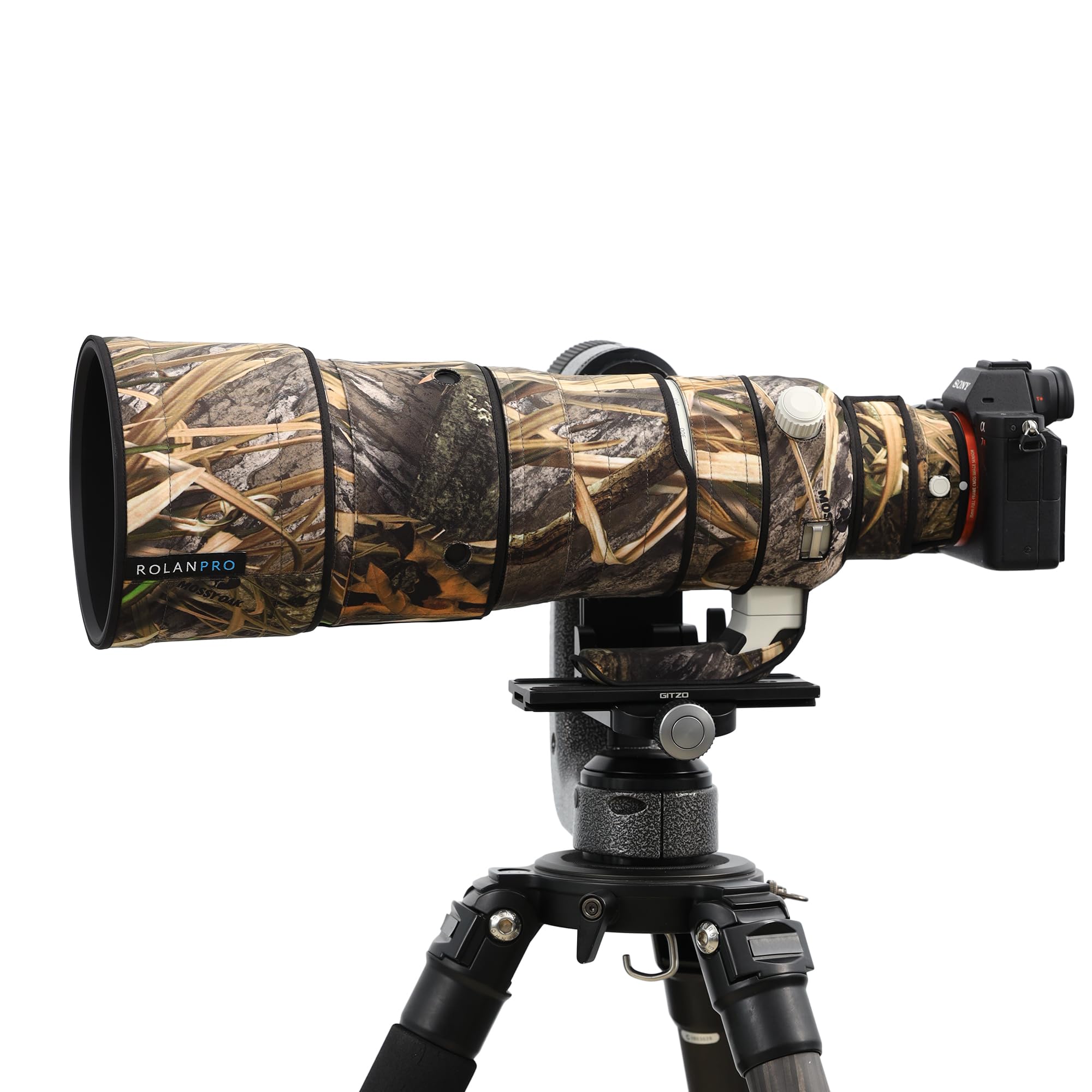 Rolanpro Funda Impermeable para Lente de Camuflaje para Sony FE 100-400 mm F4.5 GM OSS, Funda Protectora para Lentes, Ropa #49 Camuflaje de Hierba Impermeable