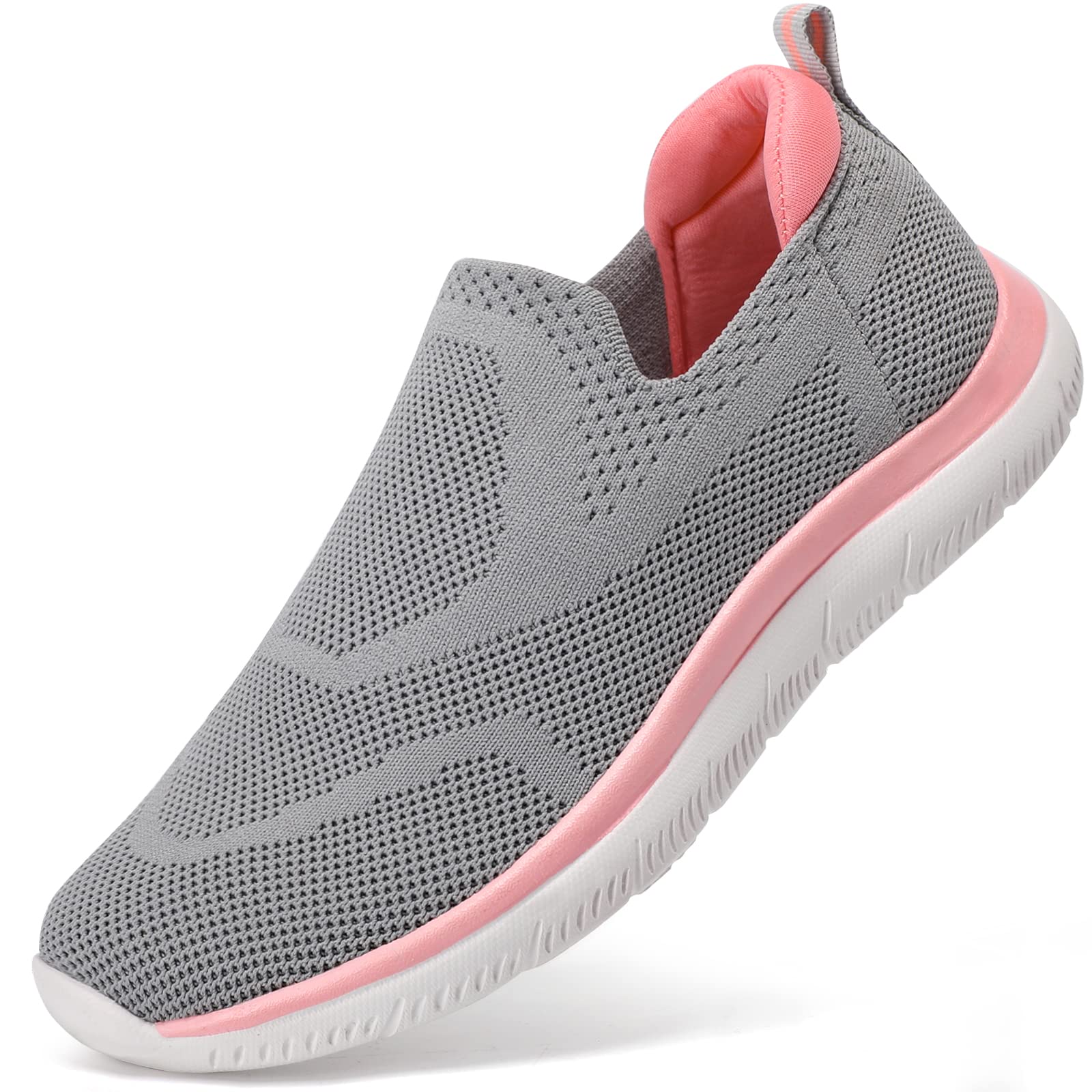 HKR Basket San Lacet Femme Chaussures de Respirantes Marche Mode et Sport Travail Tennis Confortable Chic Femme Ultra LéGèRe Fitness Campus Slip on Enfiler Sneakers