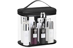 Heavy Duty Clear Leak Proof Travel Bag with a Handle Designed for Full-Sized Bottles