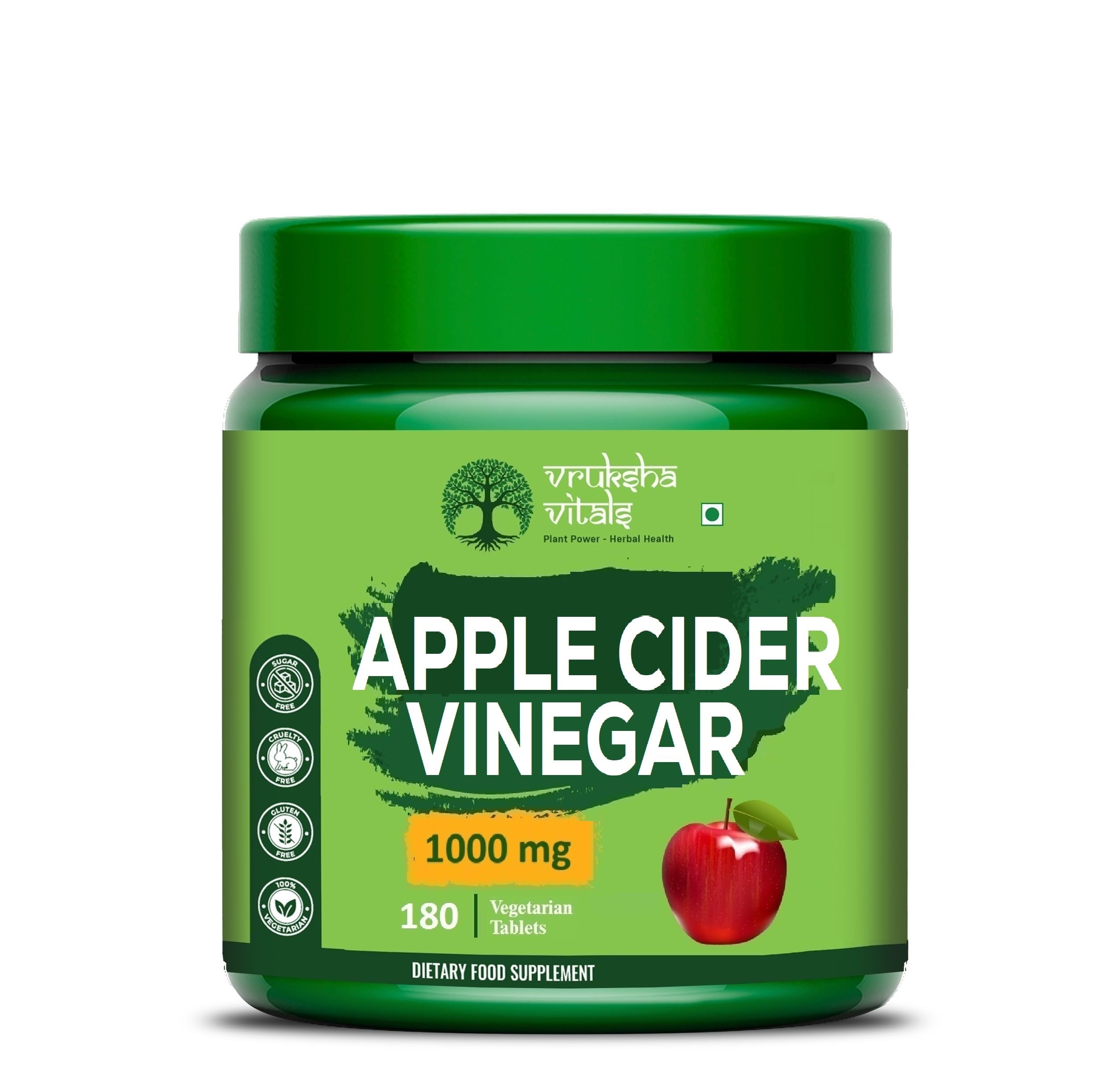 Vruksha Vitals Apple Cider Vinegar with Pomegranate Extract and Vitamin B6 & Vitamin B12 - ACV Capsules health supplement - 1000 mg - 180 Tablets (B0CVXD9Z42) Amazon Price History, Amazon Price Tracker