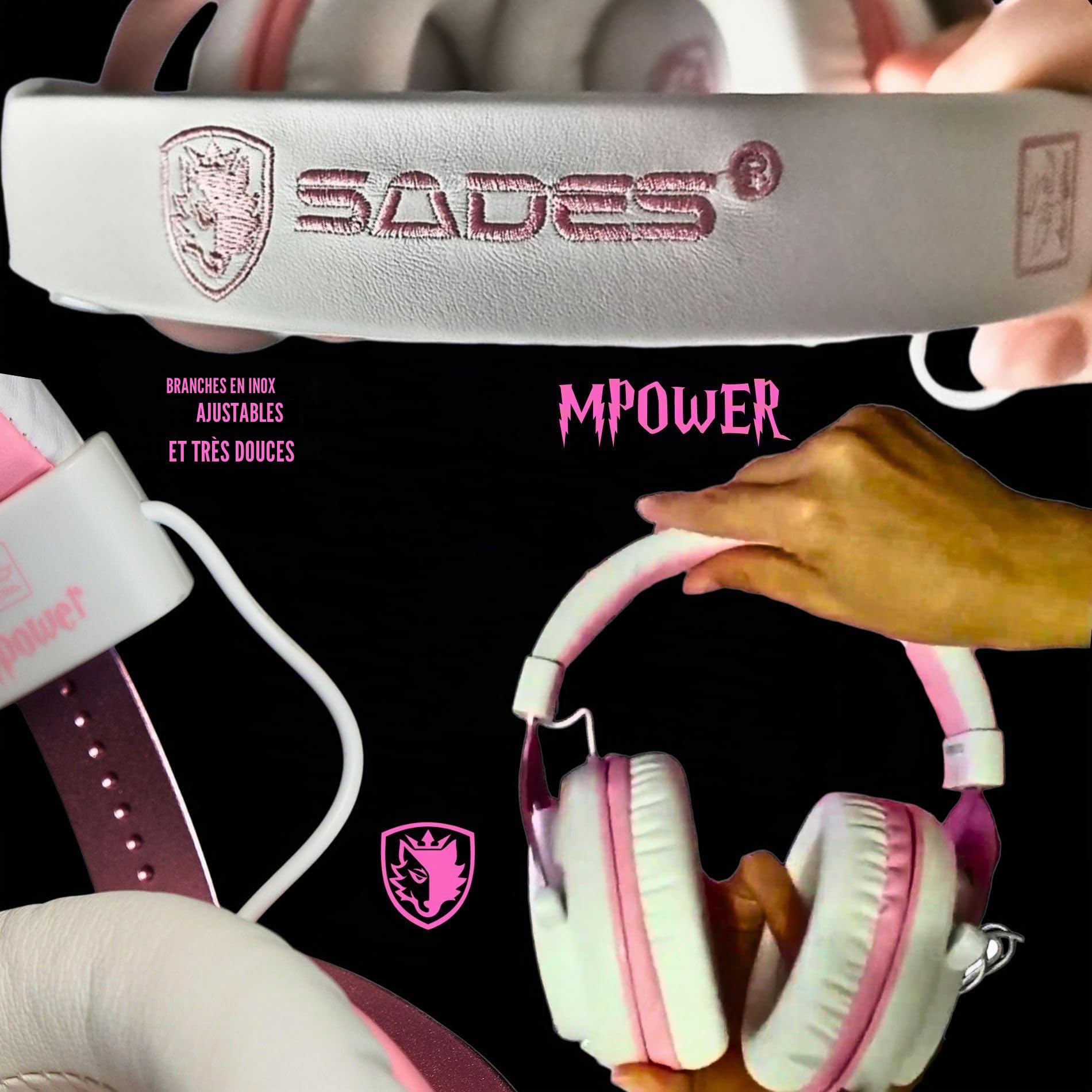 SADES Mpower SA-723 Casque de Jeu Rose Normal