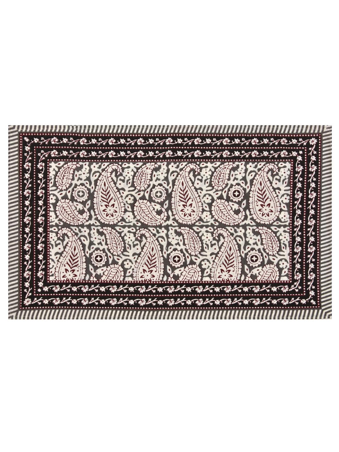 Living Roots Pure Cotton Bedsheets - Grey Paisley -4