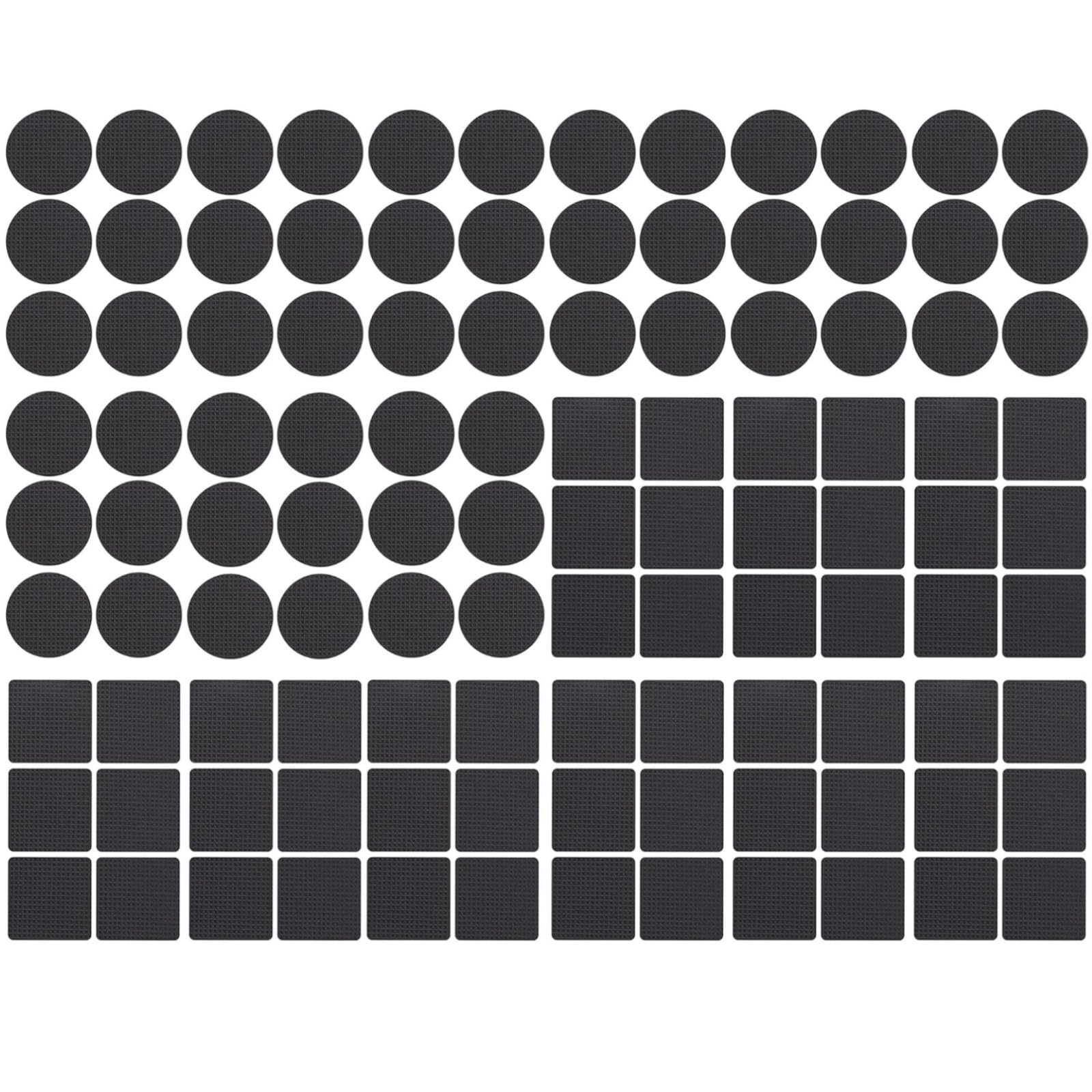 108 Pcs Non-Slip Furniture Pads, Chair Leg Floor Protectors, Rubber Stickers Self-Adhesive Furniture Felt Pads,Anti-Scratch Rubber Pads for Protecting Hardwood Floor, Furniture Feet,Sofa, Tile (Black)