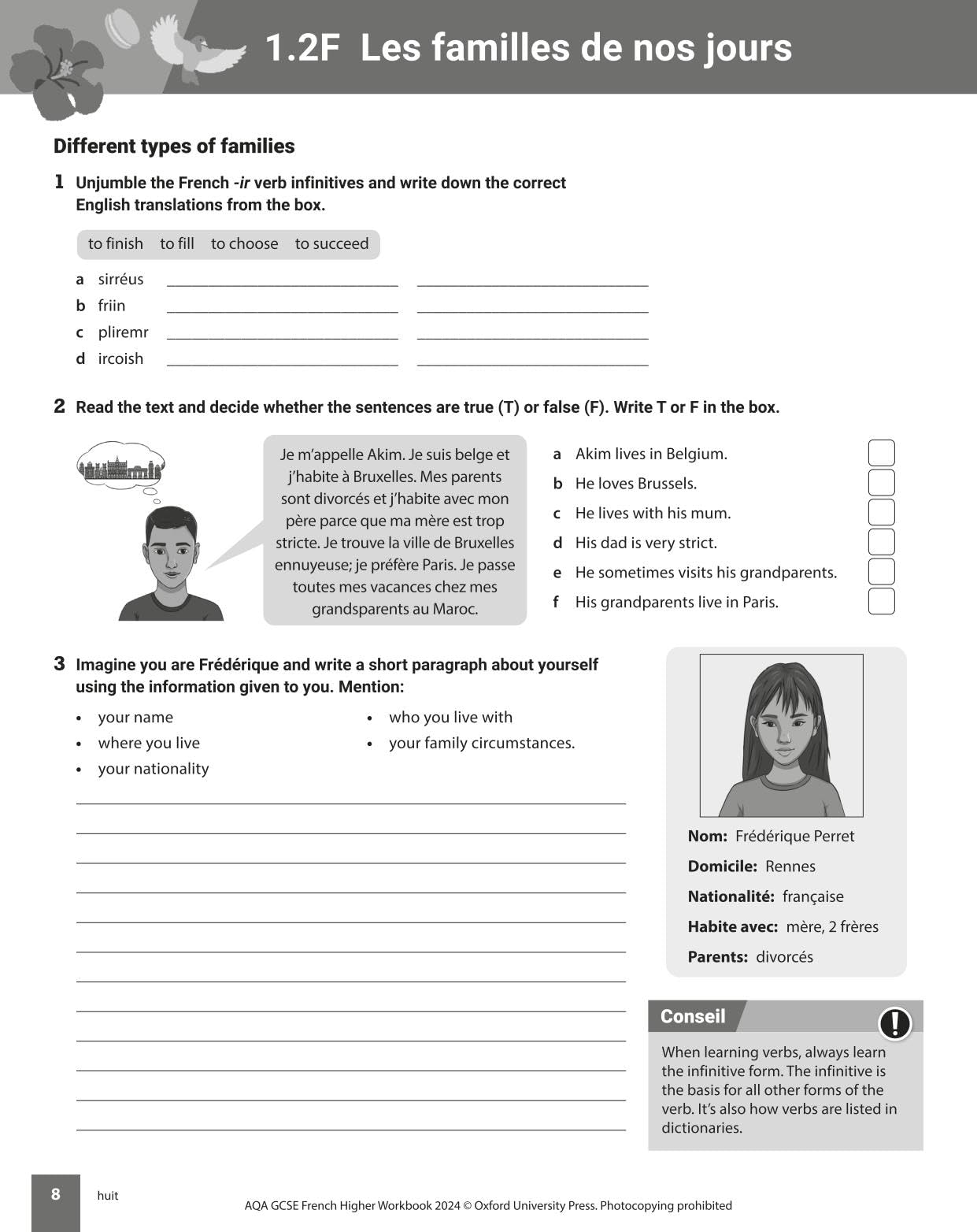 AQA GCSE French: AQA GCSE French Higher Grammar, Vocabulary and Translation Workbooks: Pack of 8