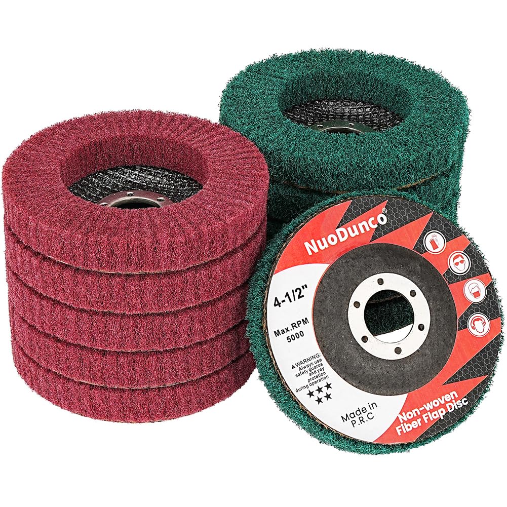 NuoDunco 10Pcs 180 & 320 Grit Scour Flap Disc 4 1/2 Inch Angle Grinder