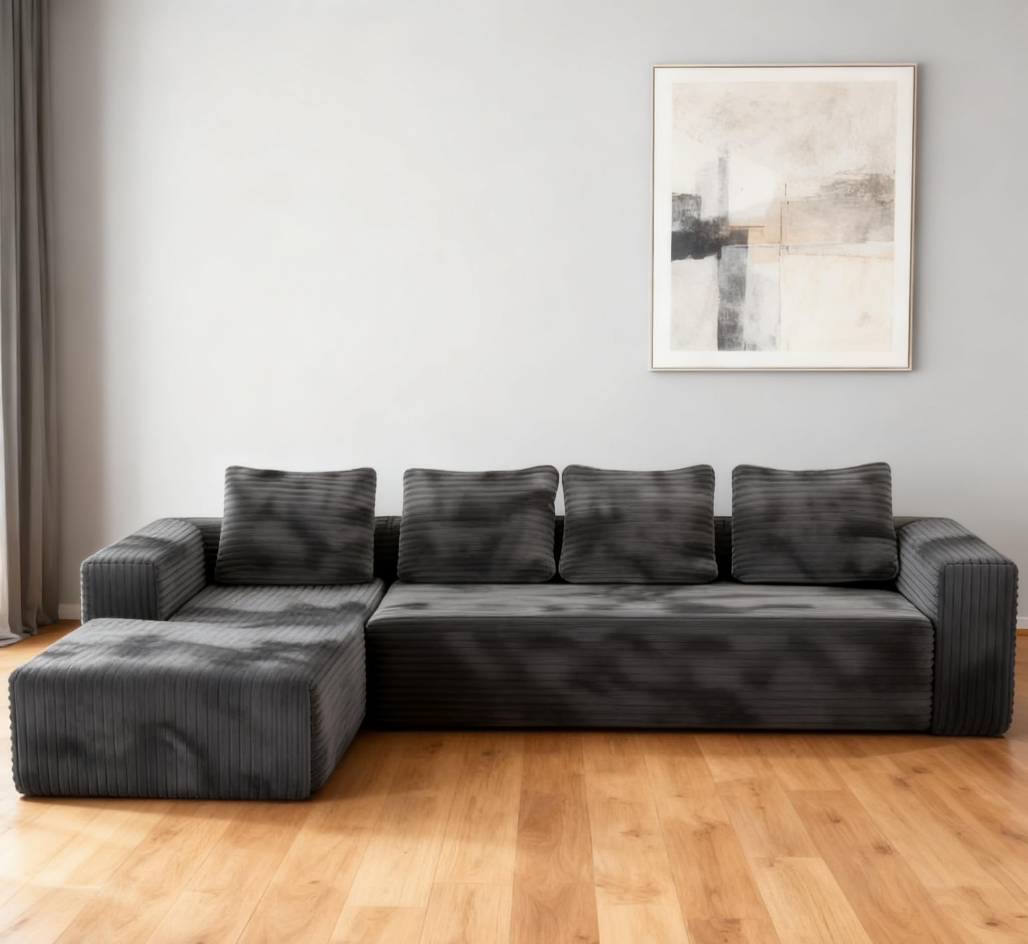 KEIKI Cloud Modular Sectional Sofa with L Shape Chaise, Left Facing Chaise Layout for Relaxed Seating