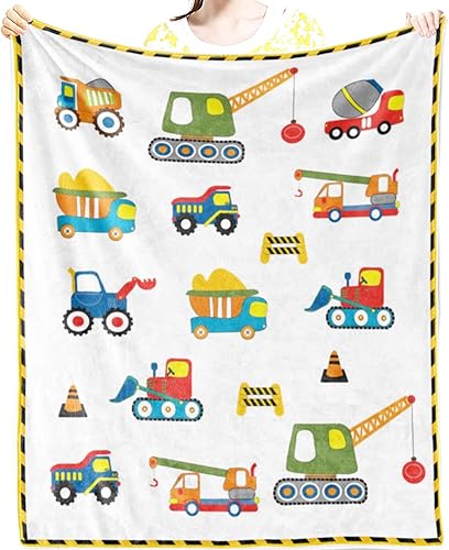 Miniatura 1 de Manta de camión de construcción, manta de felpa de excavadora, bonita manta de franela suave y mullida para niños y niñas, regalo para cama, sofá,