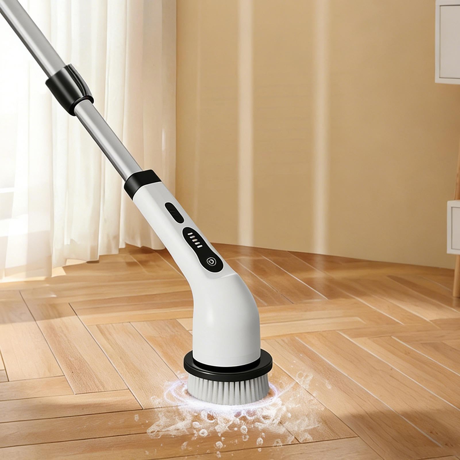 Cepillo Eléctrico para la Limpieza Mango Ajustable | Cepillo Recargable Inalámbrico Limpiador Para la ducha, la bañera, el inodoro, el azulejo, la lechada, la pared, la cocina,