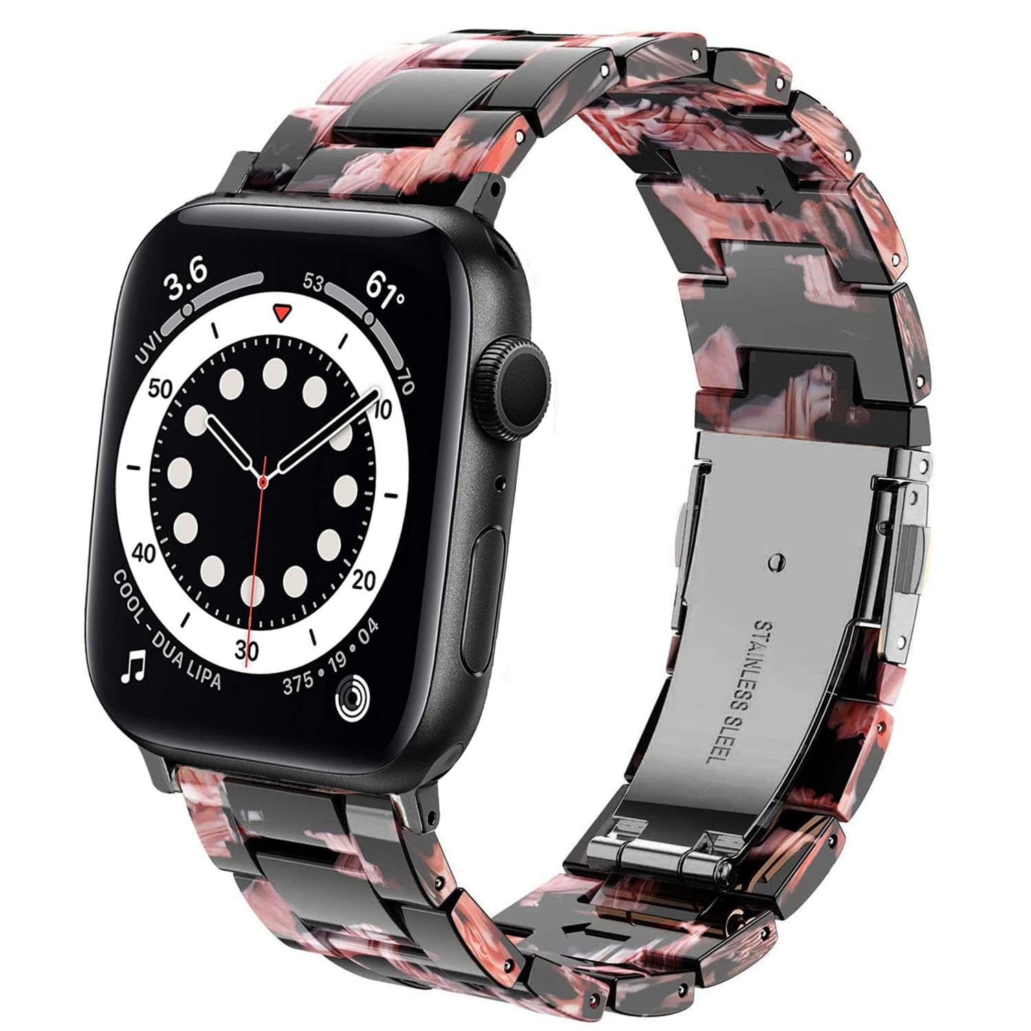 DEALELE Bands Compatible with Apple Watch 49mm 46mm 42mm 45mm 41mm 44mm 40mm 38mm, Colorful Resin Replacement Strap for iWatch Series 10/9 / 8/7 / 6/5 / 4/3 / Ultra/SE Women Men — view 16
