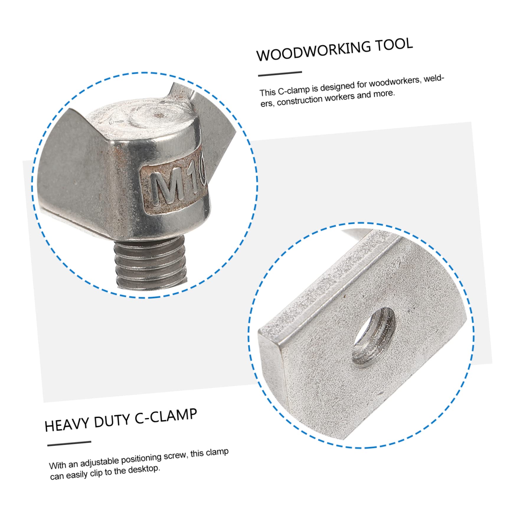 IWOWHERO Stainless C-clamp Tiger Clamp for Woodworking Welding High Strength Simple to Install