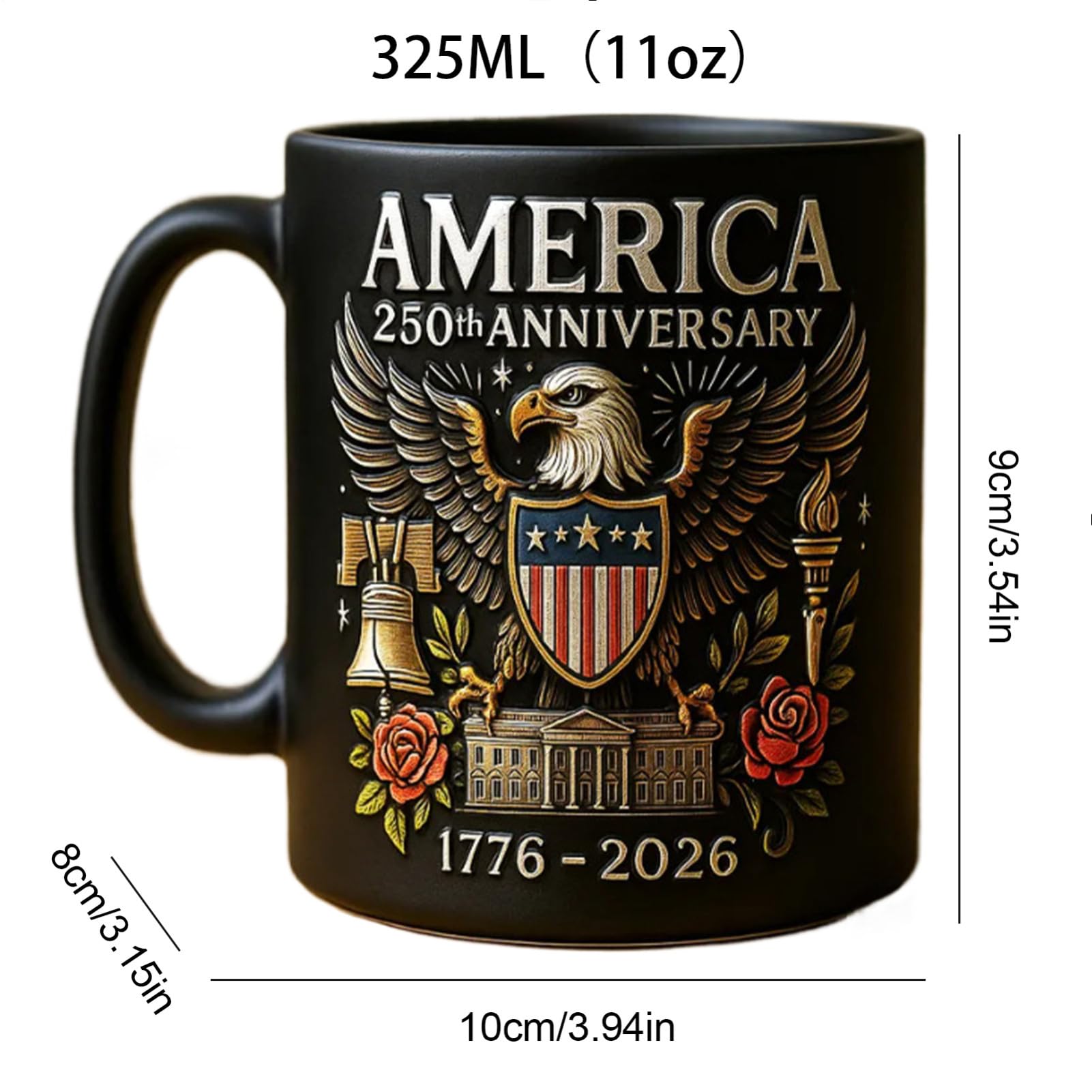 Mug Céramique Anniversaire USA 250 Ans – Tasse Armée 250e Anniversaire, Café Commémoratif Corps Des Marines | Gobelet Céramique Insigne Garde | Cadeau Collectible Pour Vétérans Hommes & Femmes |
