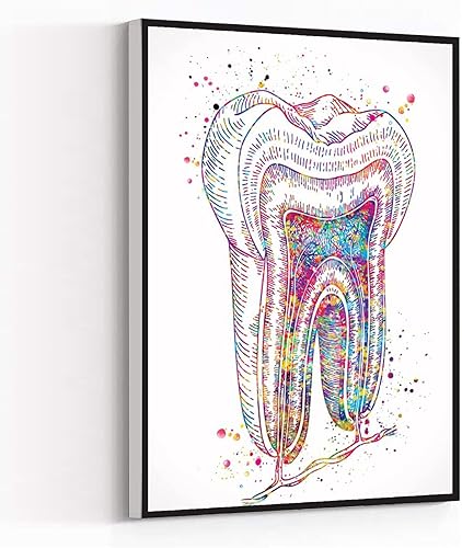 LigLzve Sección de dientes, impresión de acuarela, arte molar, clínica dental, decoración de odontología, estudiante, ciencia, dentista, oficina,