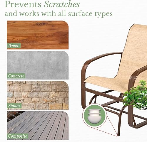 Miniatura 4 de Patas redondas de 1 pulgada para patas de silla, protegen tus muebles de interior y exterior, deslizadores de muebles, protector de suelo, paquete