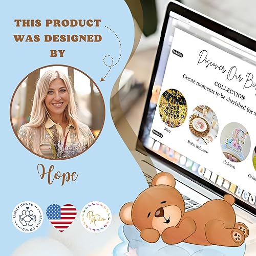 Miniatura 8 de 33 centros de mesa de oso para mesas, centro de mesa de panal de abeja, decoración de baby shower, decoración de remolinos colgantes de oso azul