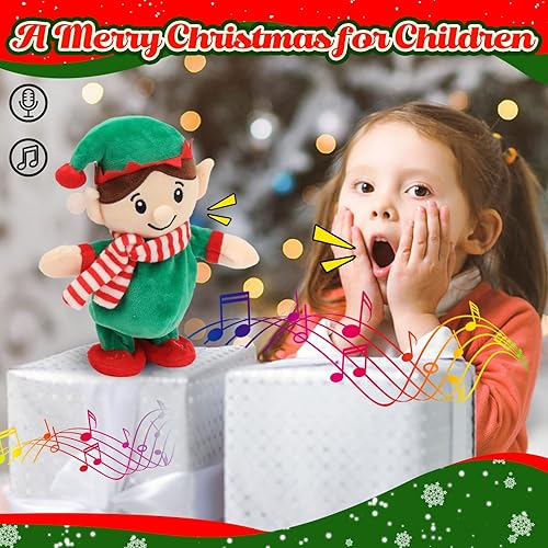 Miniatura 5 de Hopearl Muñeco que habla y canta, repite lo que dices, juguete animado interactivo eléctrico, juguete de peluche para niños pequeños, 8 pulgadas